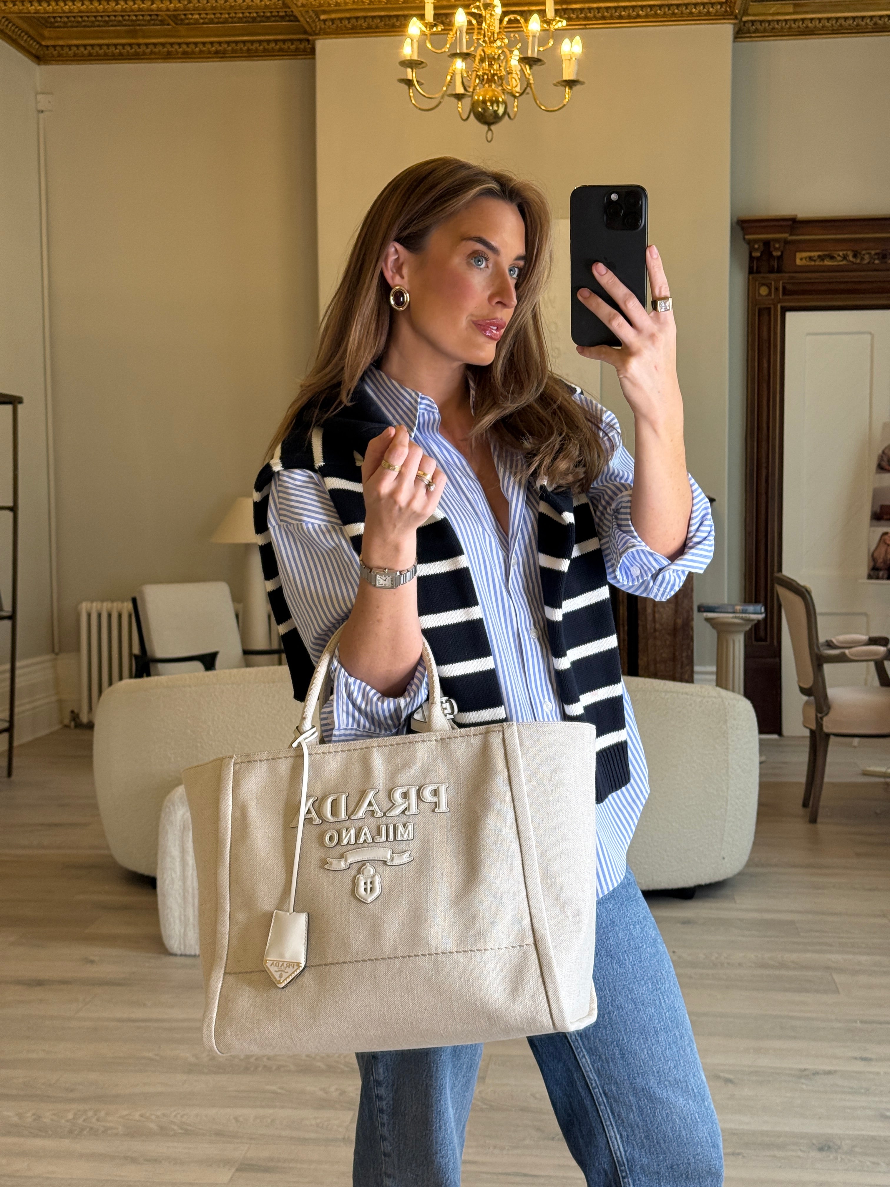 Authentic and preloved Prada Large Appliqué Cotton Tote In Sand Beige Canvas. Excellent Condition. 100% Authenticity guarantee.