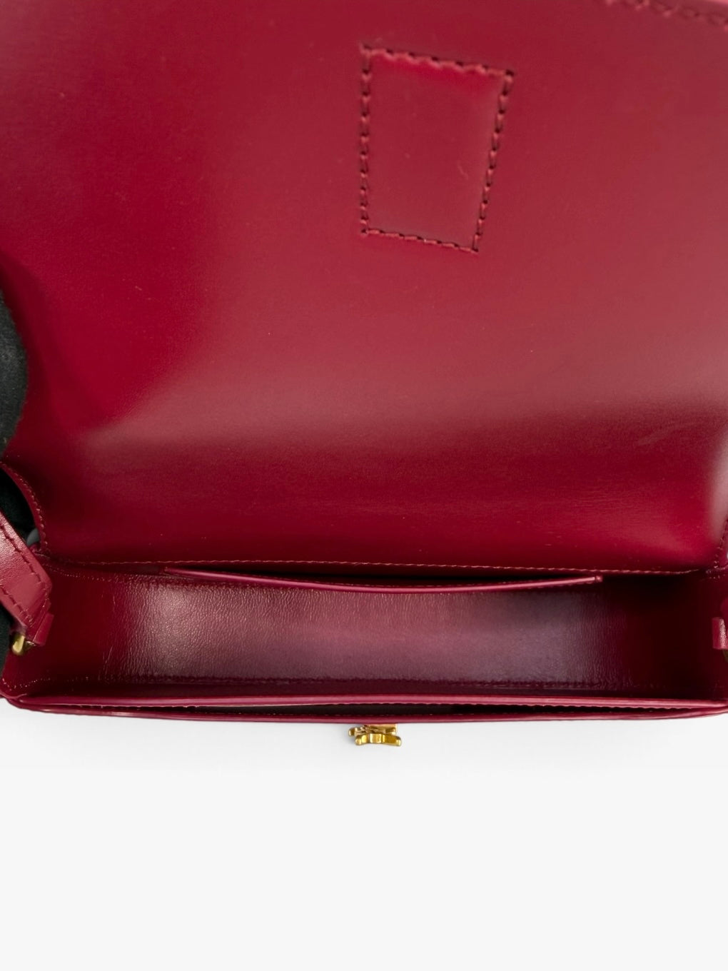 Saint Laurent Demi-Lune In Cherry Leather With Gold Hardware 100% authentic and preloved in excellent condition