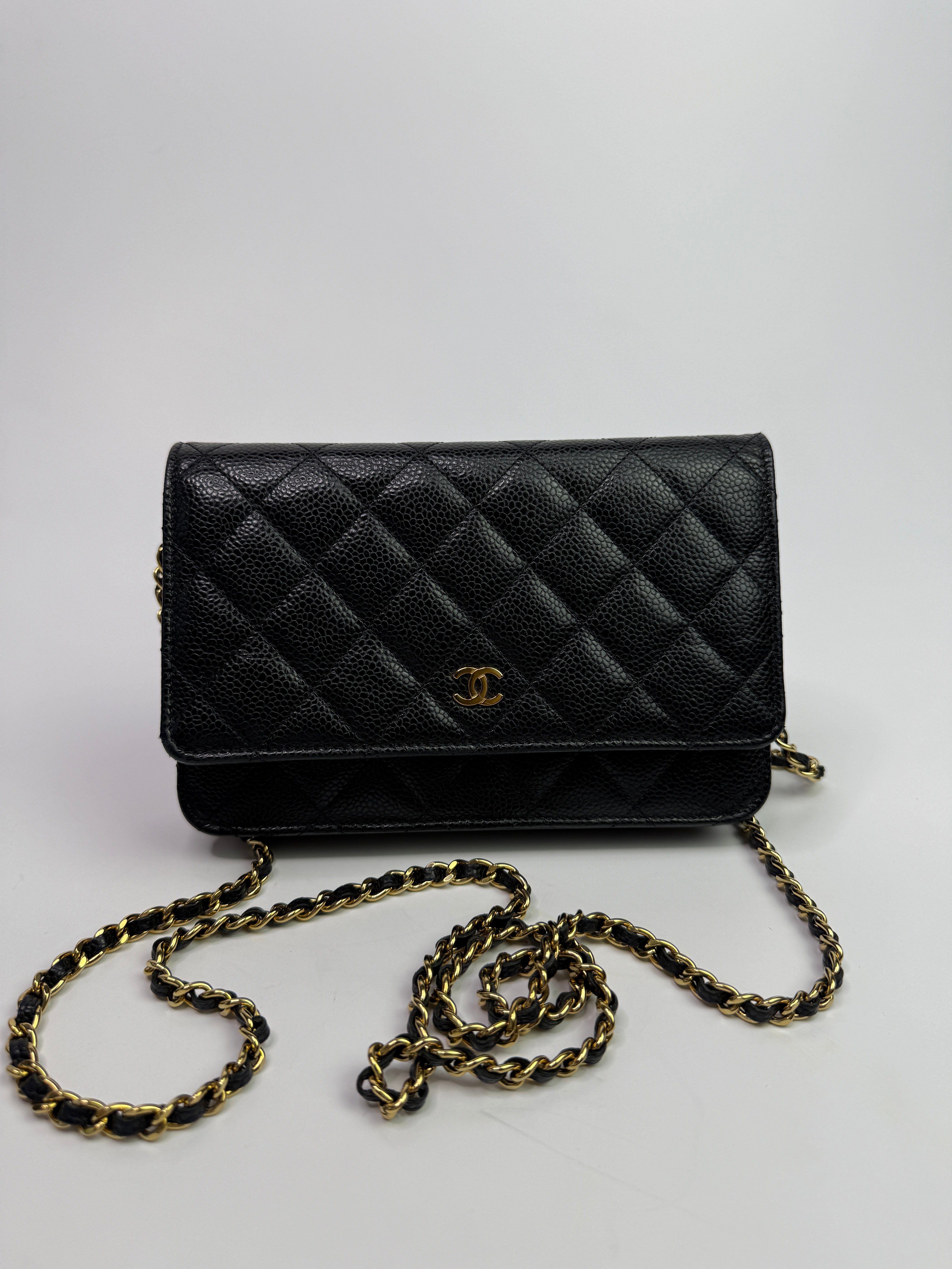 Chanel Wallet On Chain Black Caviar Leather With Gold Hardware
Pre Loved & Authentic
