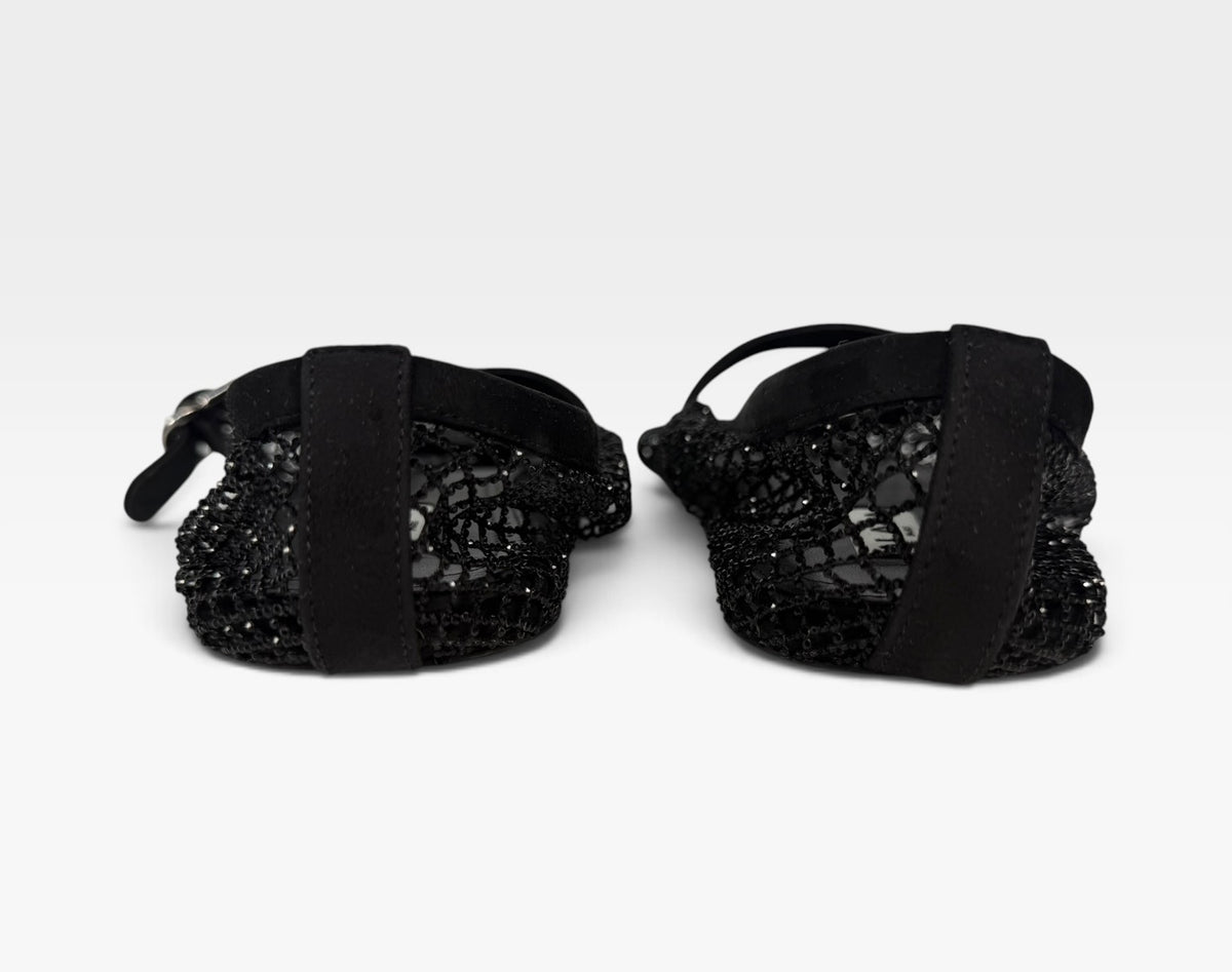 Aalia Flats In Black Mesh (Size 39.5 / UK 6.5) 100% authentic and preloved in excellent condition