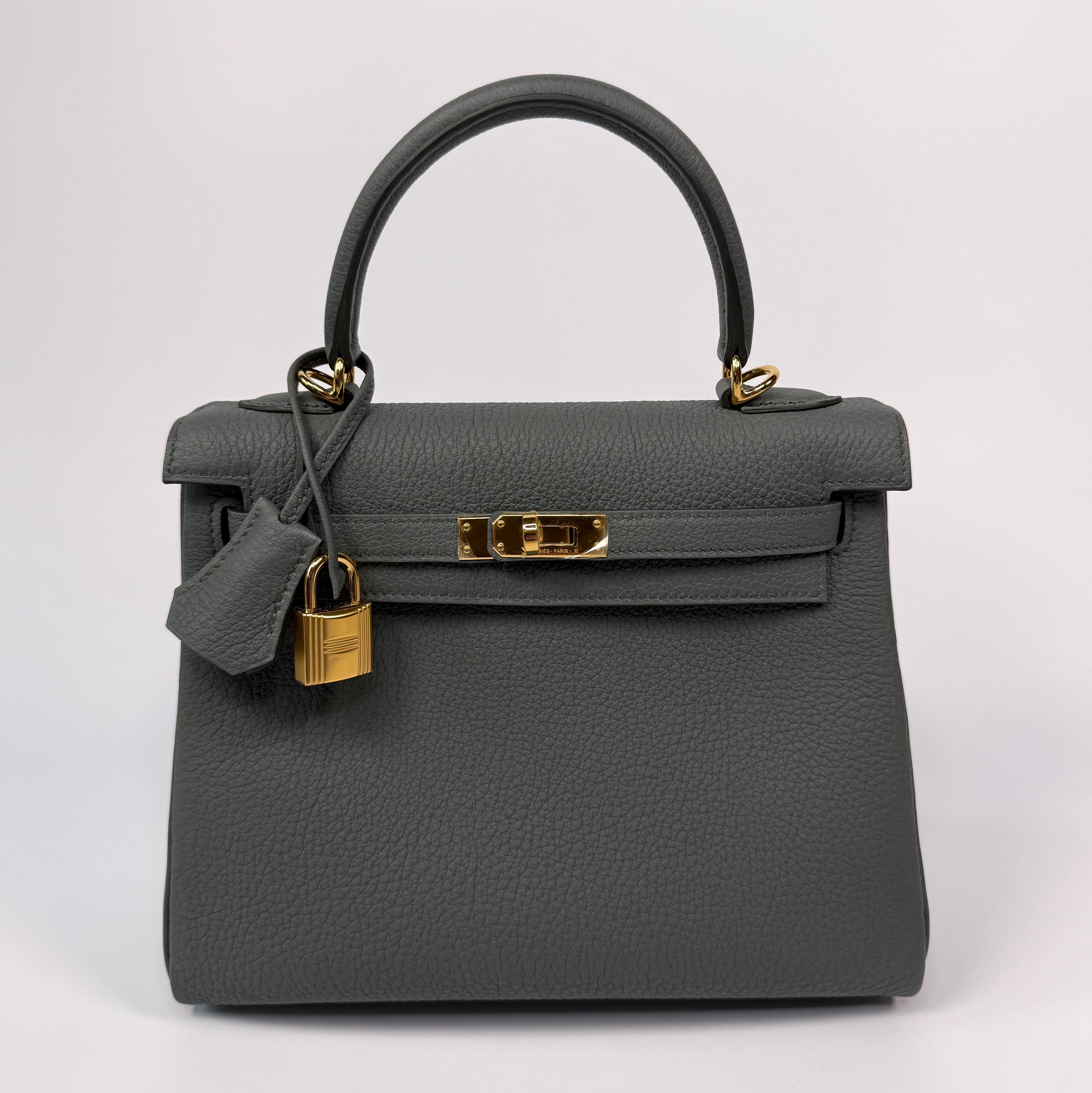 Authentic Pre Loved Hermès Kelly 25 In Vert Amande Togo Leather With Gold Hardware New & Unused