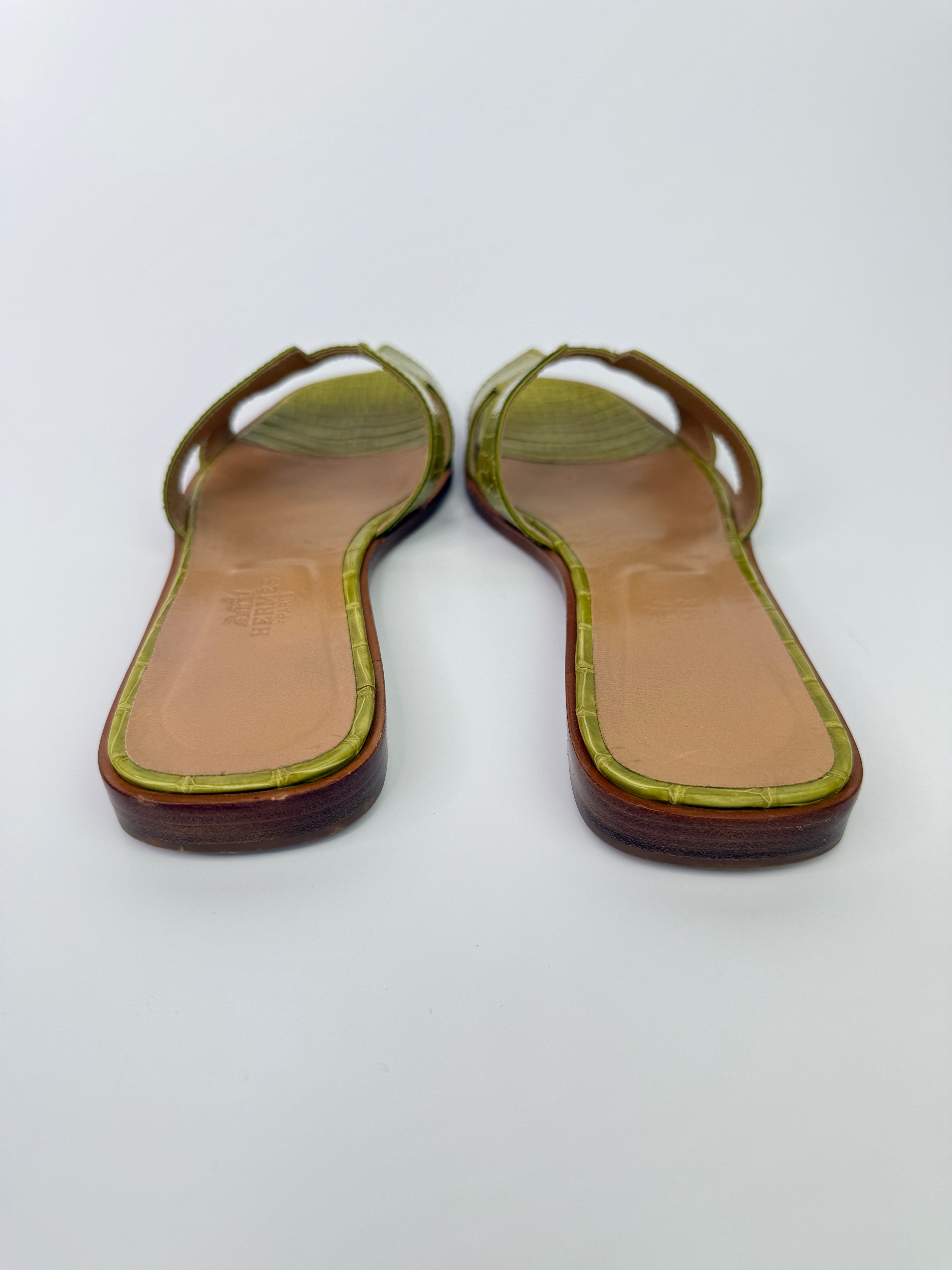 Hermès Crocodile Oran Sandals (Size 38/UK5)
