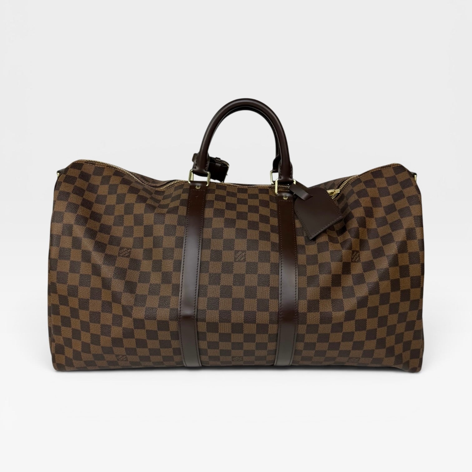 Louis Vuitton Keepall 55 In Damier Ebene Gold Hardware