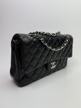 Chanel Medium Classic Double Flap Black Lambskin With SHW