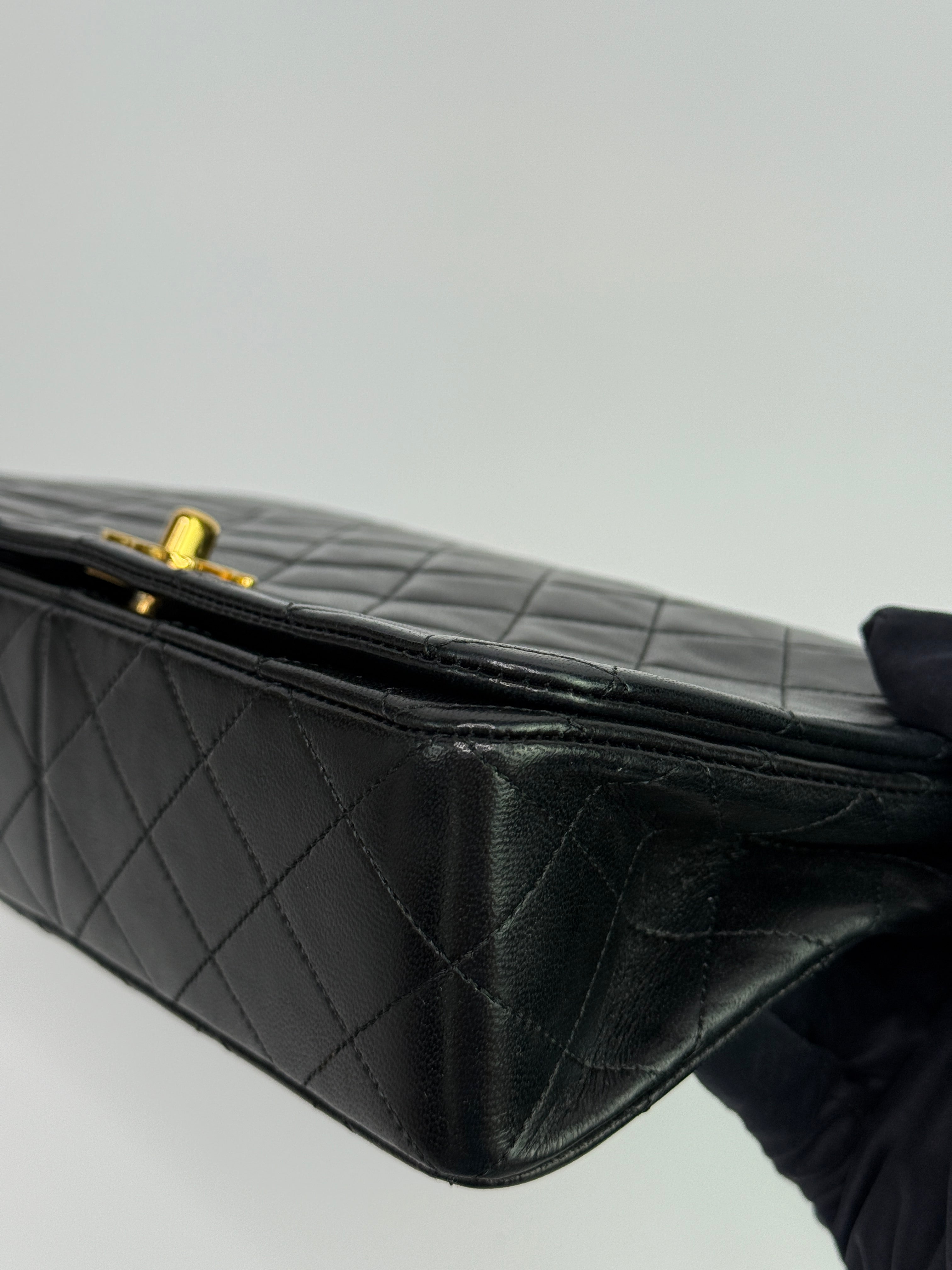 Chanel Vintage Black Lambskin Flap Bag