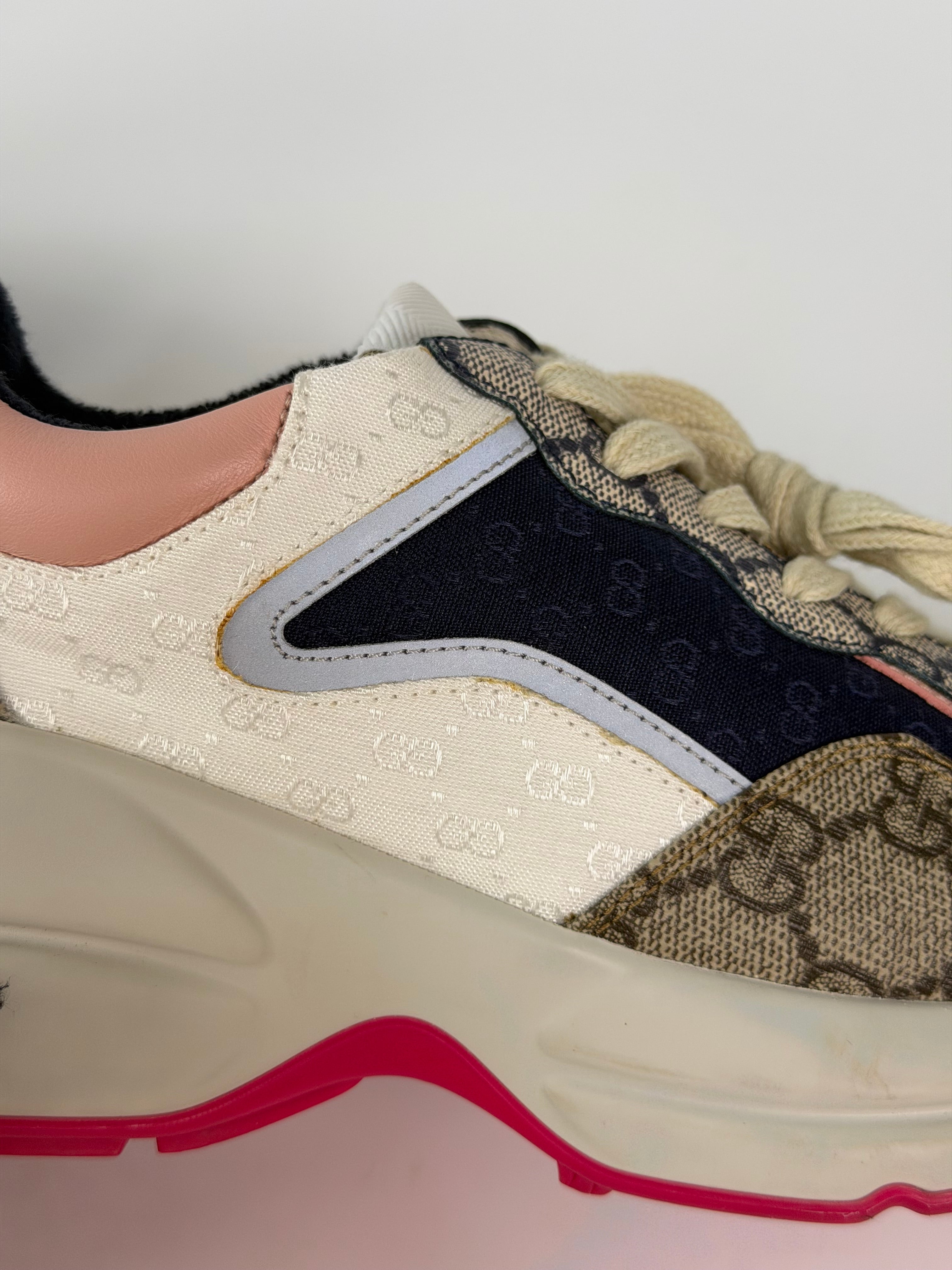 Gucci GG Multi Colour Trainers (Size 36/UK 3) 100% authentic and preloved in excellent condition