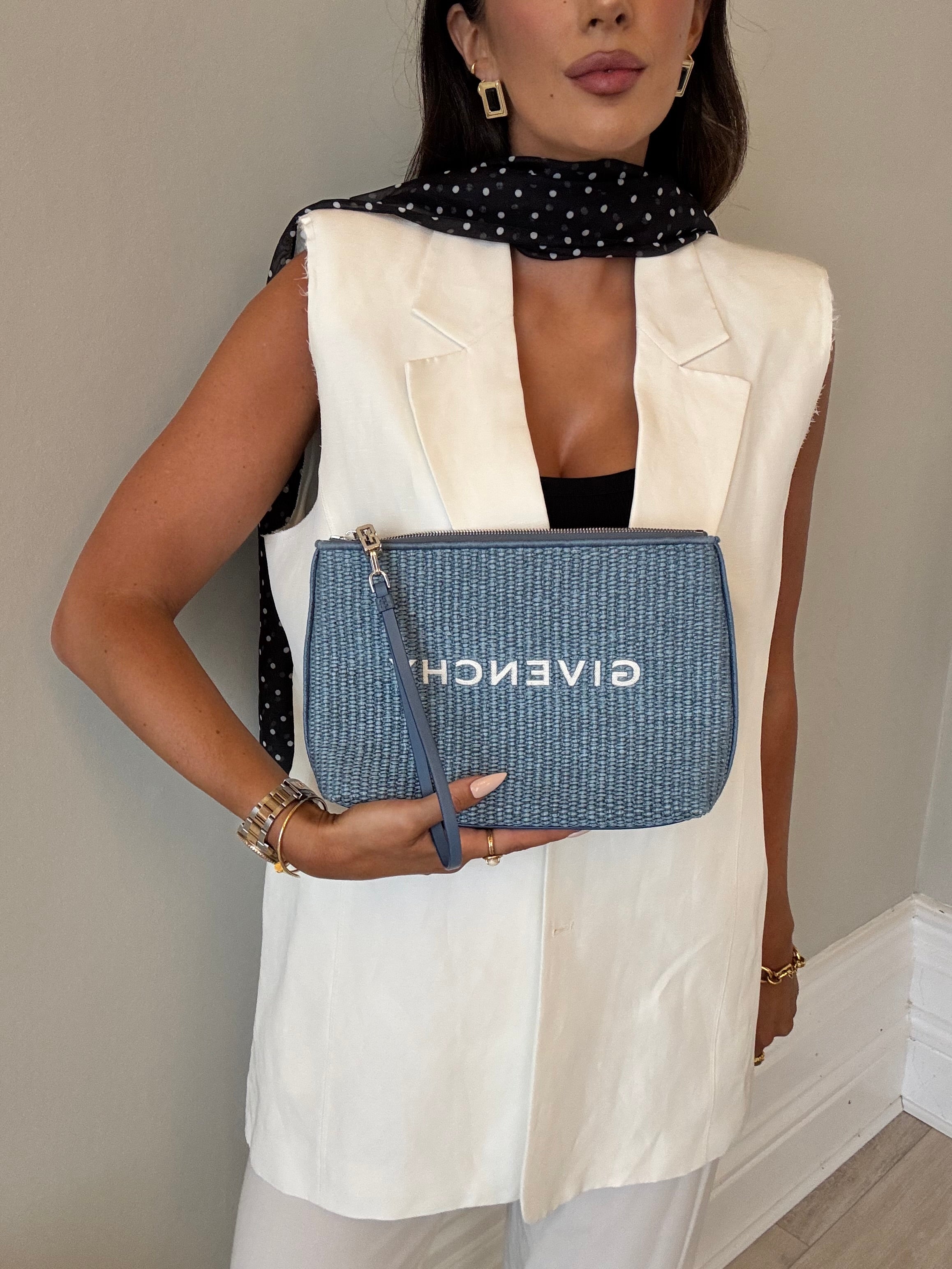 Givenchy Medium Logo Denim Pouch