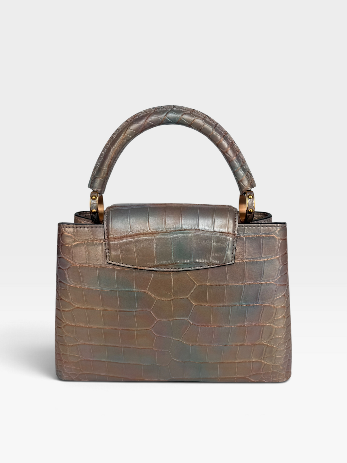 Louis Vuitton Capucines BB in Iridescent Metallic Alligator with Gold Hardware
