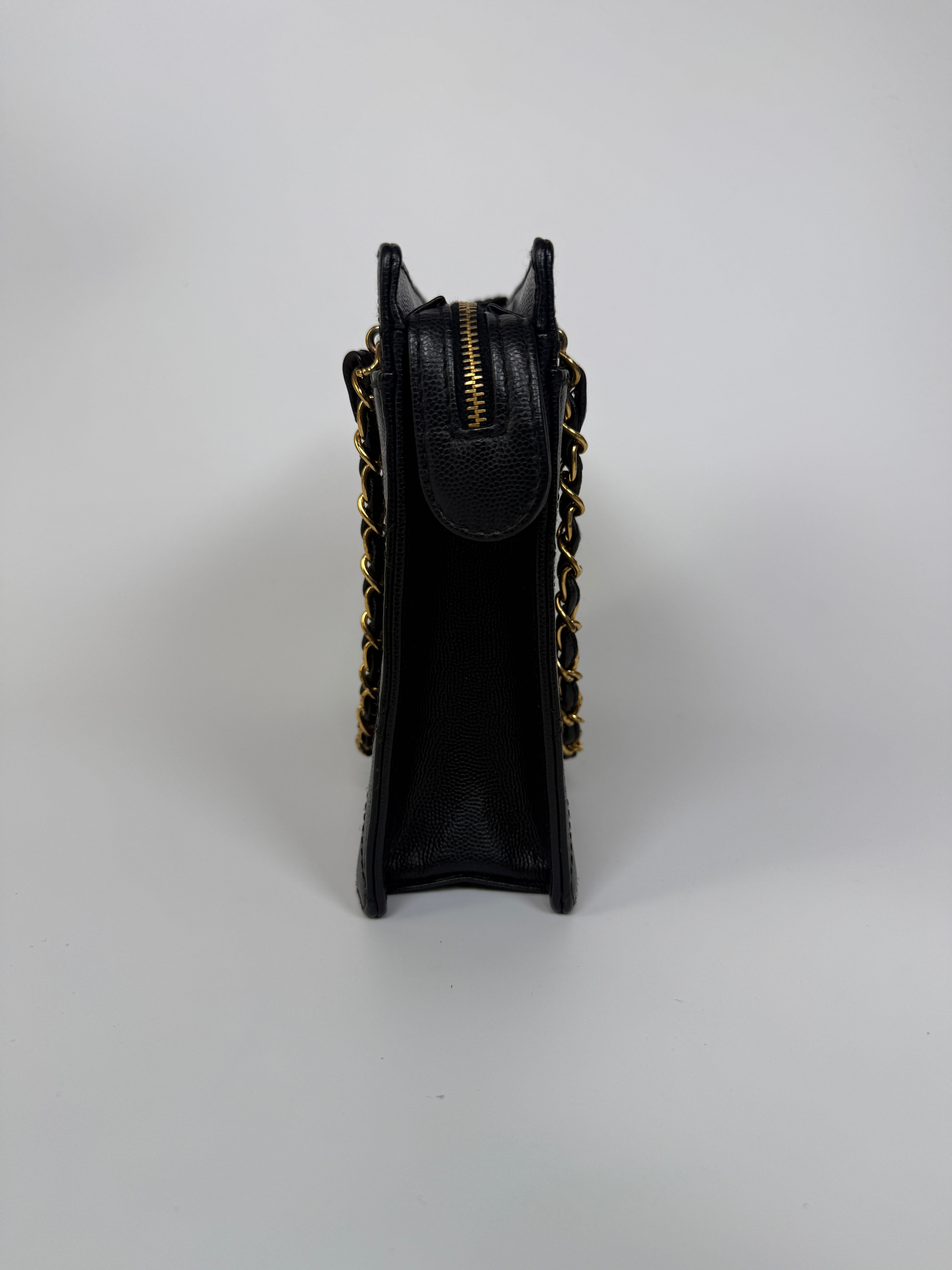 Authentic and preloved Chanel Vintage Micro Black Caviar Tote Bag With 24kt old hardware. 100% Authenticity guarantee