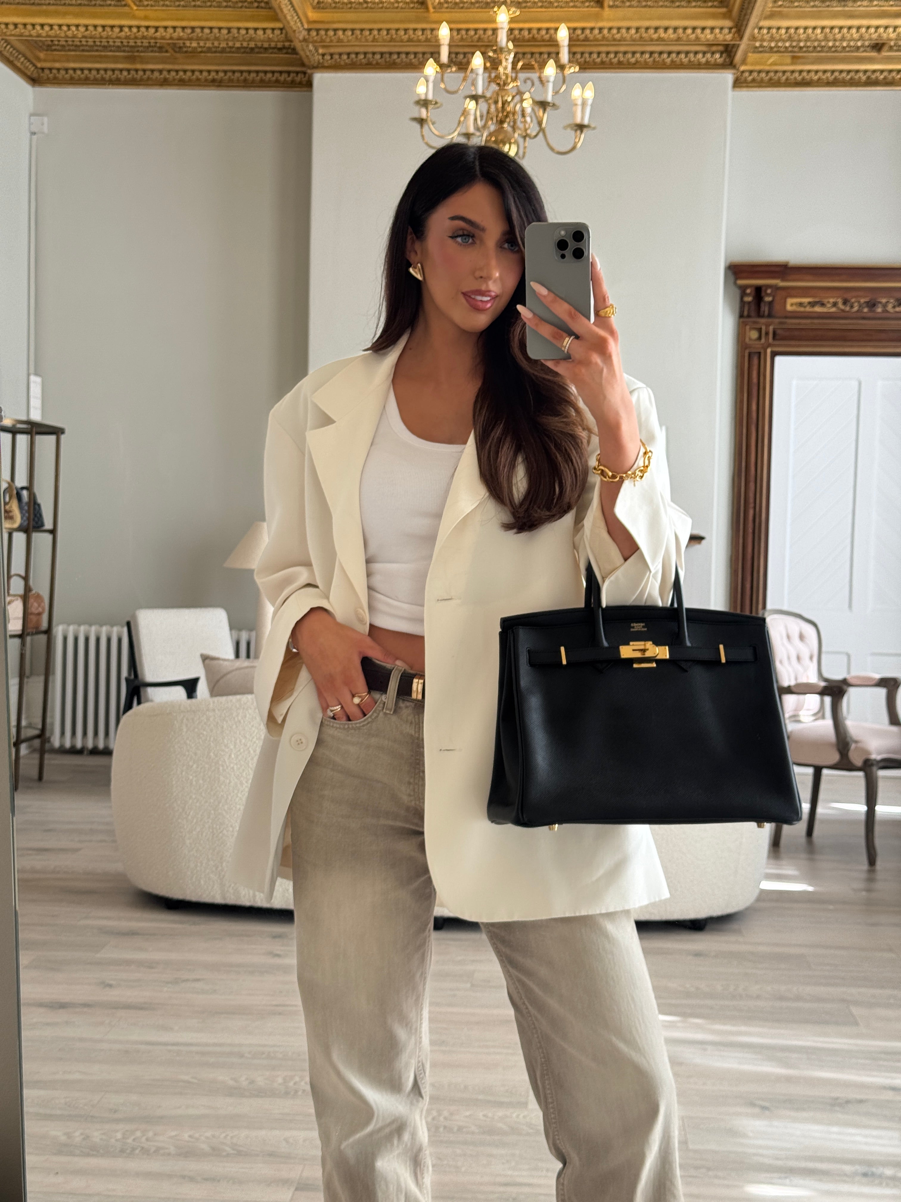 Authentic Pre Loved Hermès Birkin 35 Black Epsom Leather Gold Hardware Excellent Condition