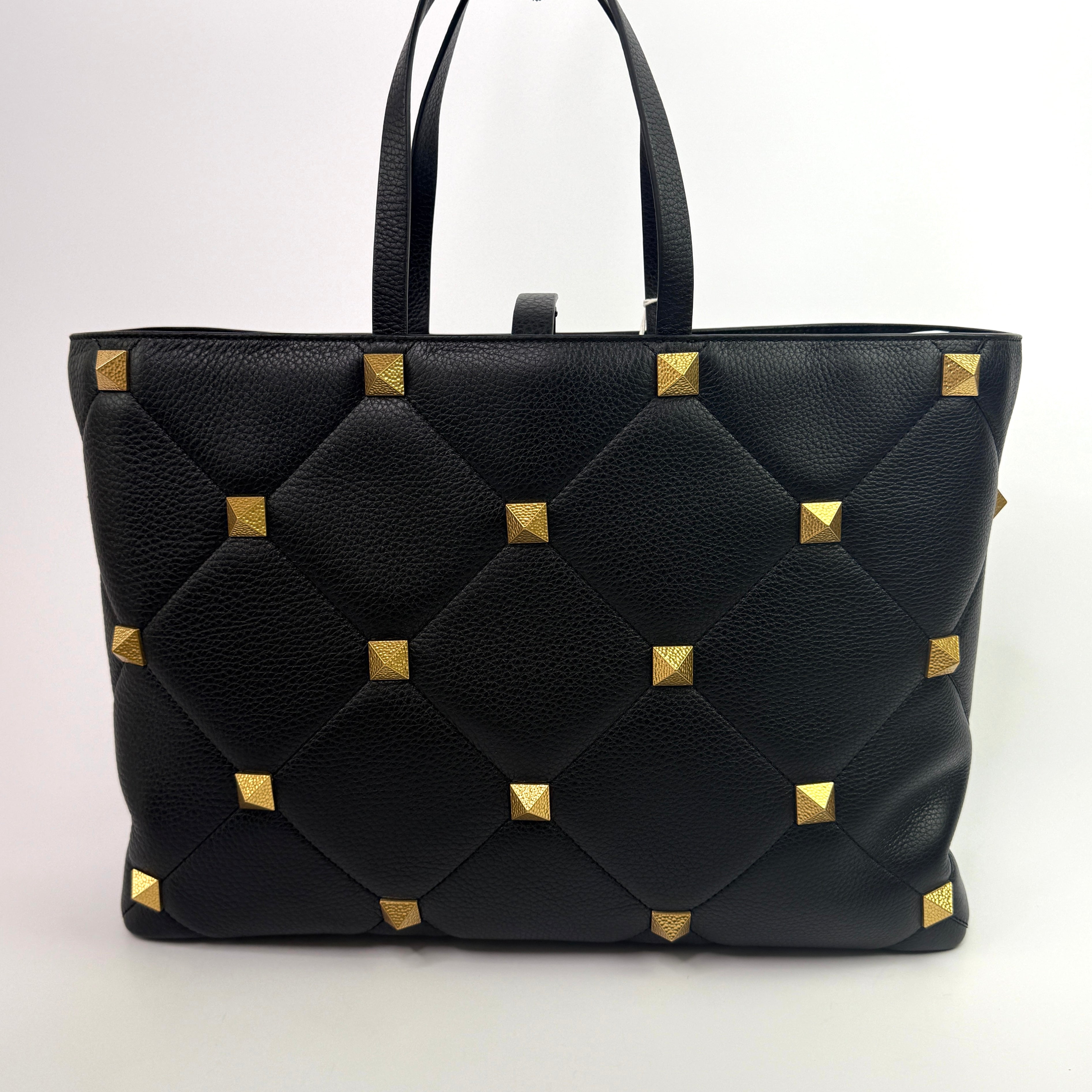 Valentino Garavani Grained Calfskin Quilted Large Roman Stud Tote