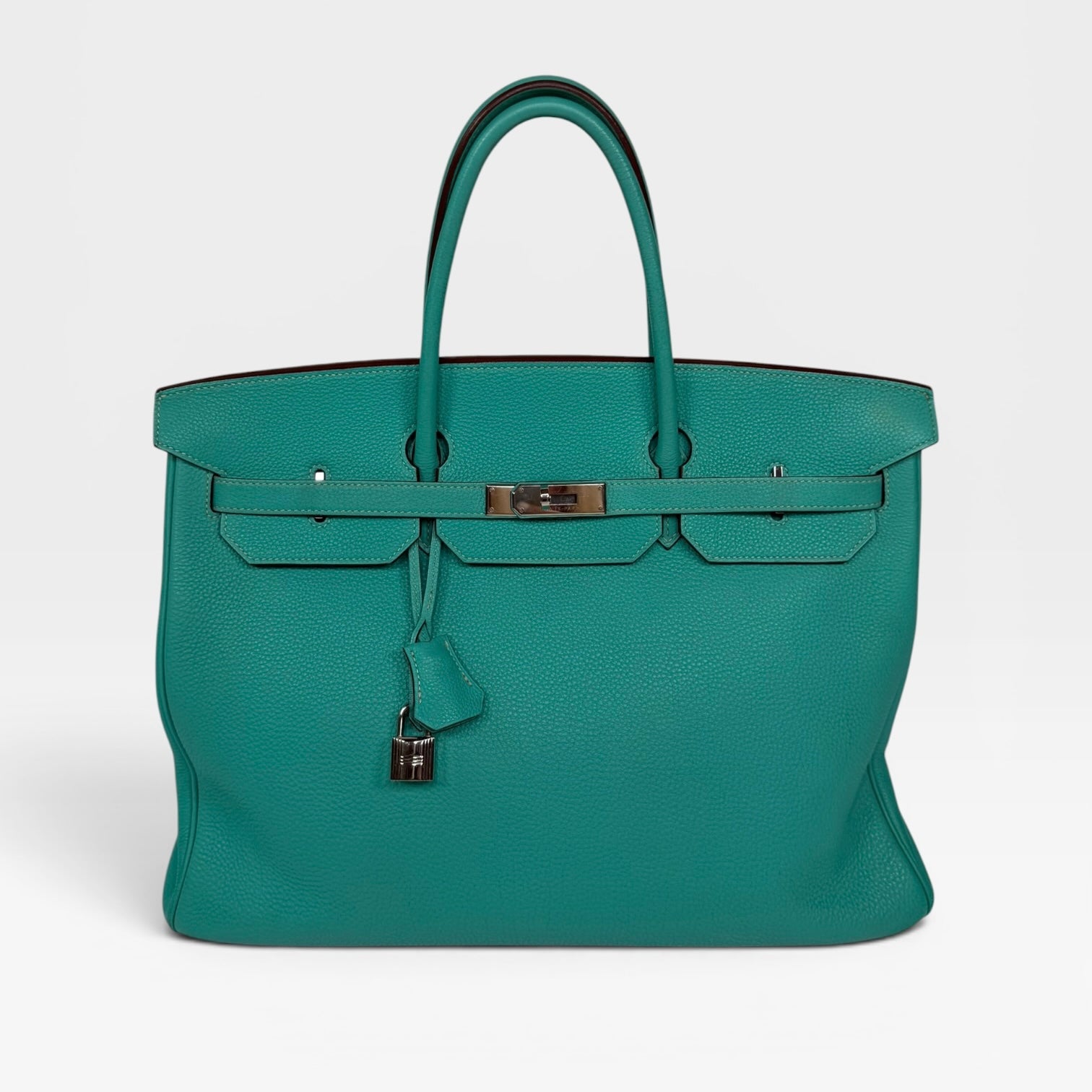 Hermès Birkin 40 In Bleu Lagoon Togo Leather With Palladium Hardware