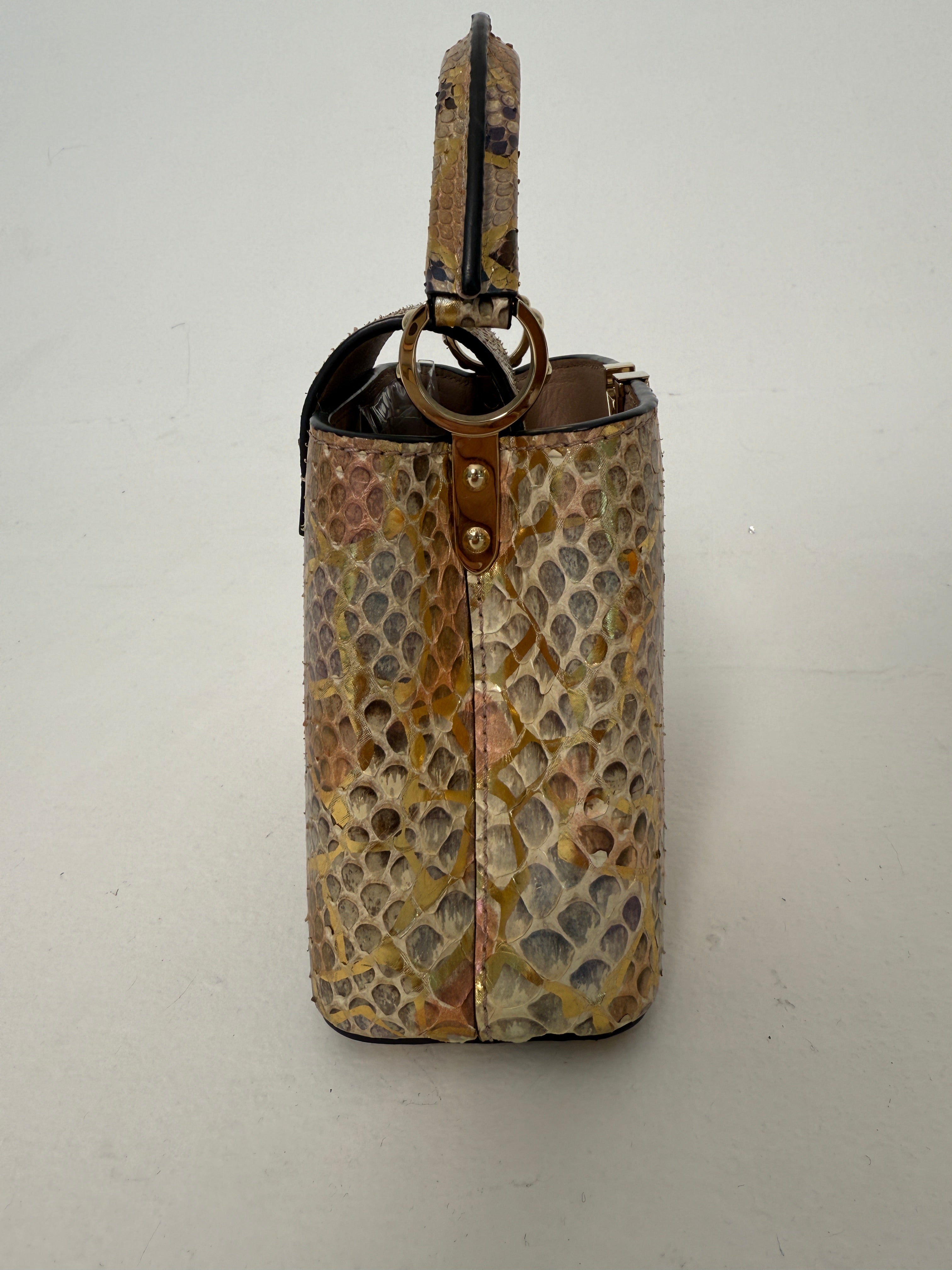 Louis Vuitton Capucines BB In Gold Python