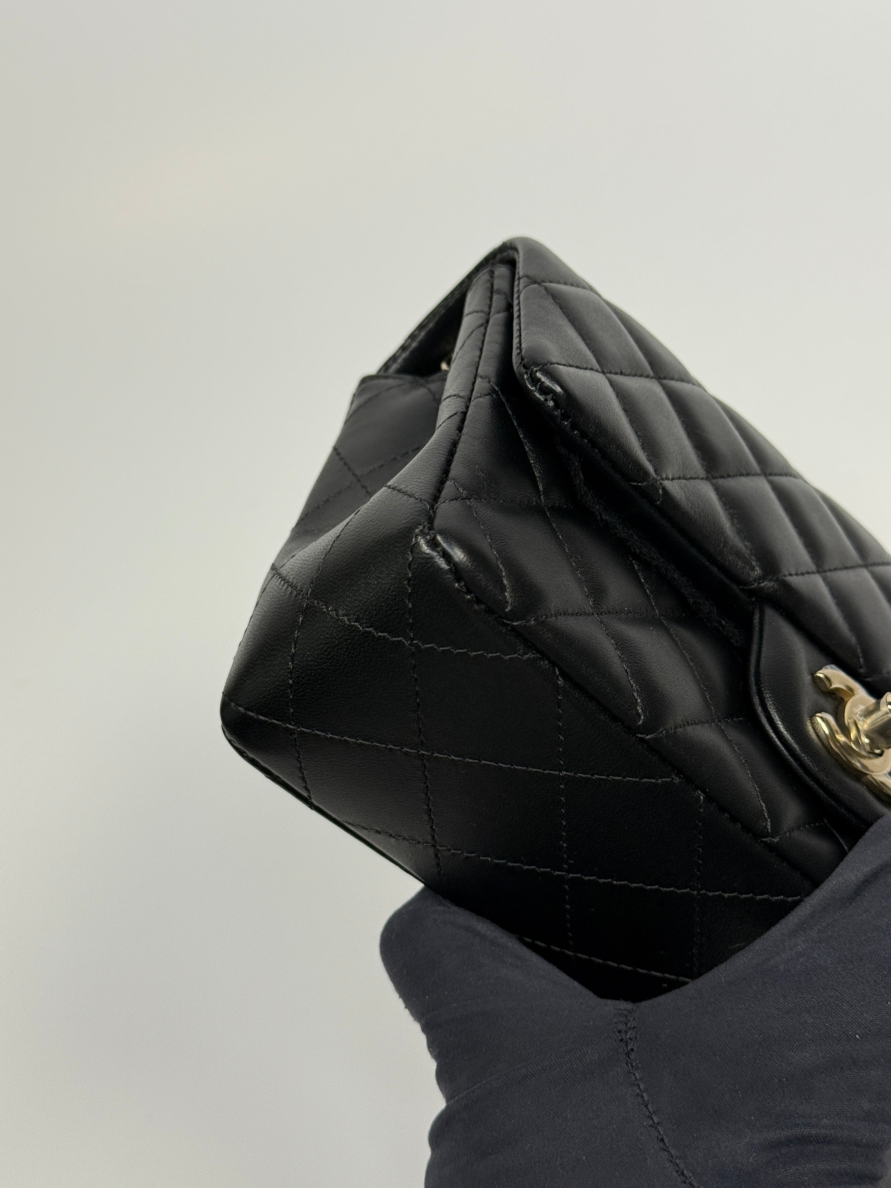Chanel Mini Rectangle In Black Lambskin With PGHW