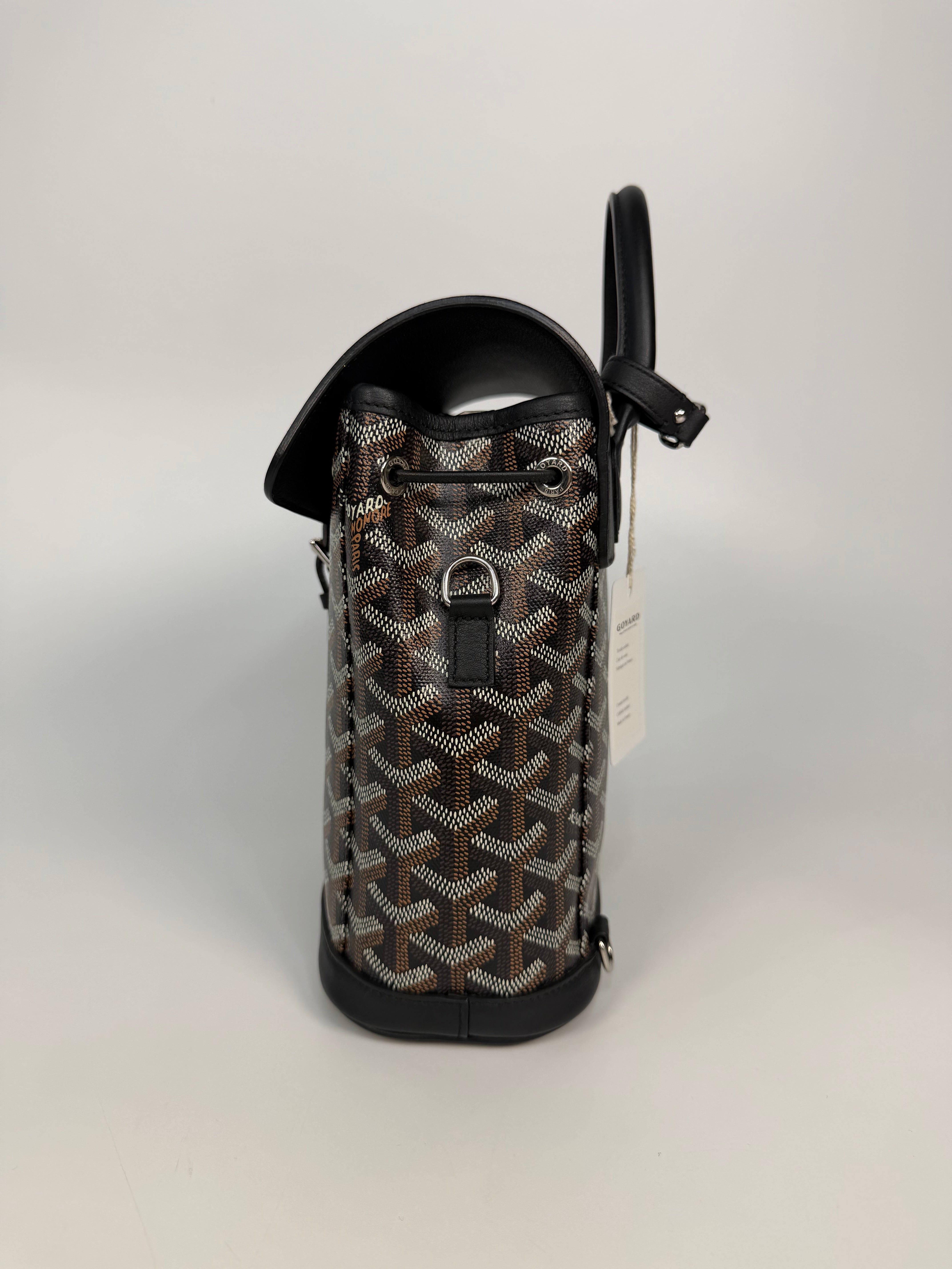 Goyard Mini Alpin Black Canvas, excellent condition pre loved condition. Verified by Luxe Cheshire. Insured next day delivery