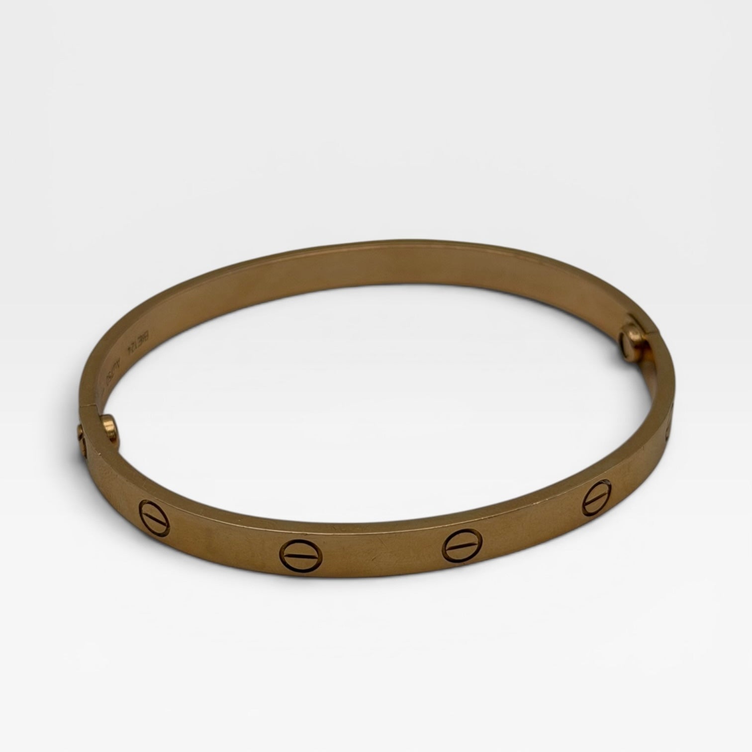 Cartier Love Bracelet in Rose Gold Classic Model (Size 19). 100% authentic and preloved in excellent condition.