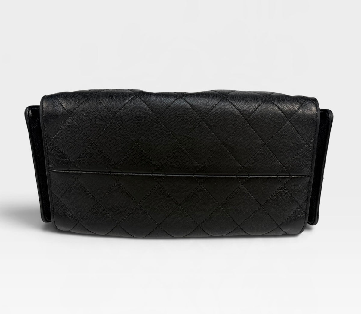 Chanel 25 Small In Black Caviar Leather With Aged Gold Hardware. 100% authentic and preloved in excellent condition