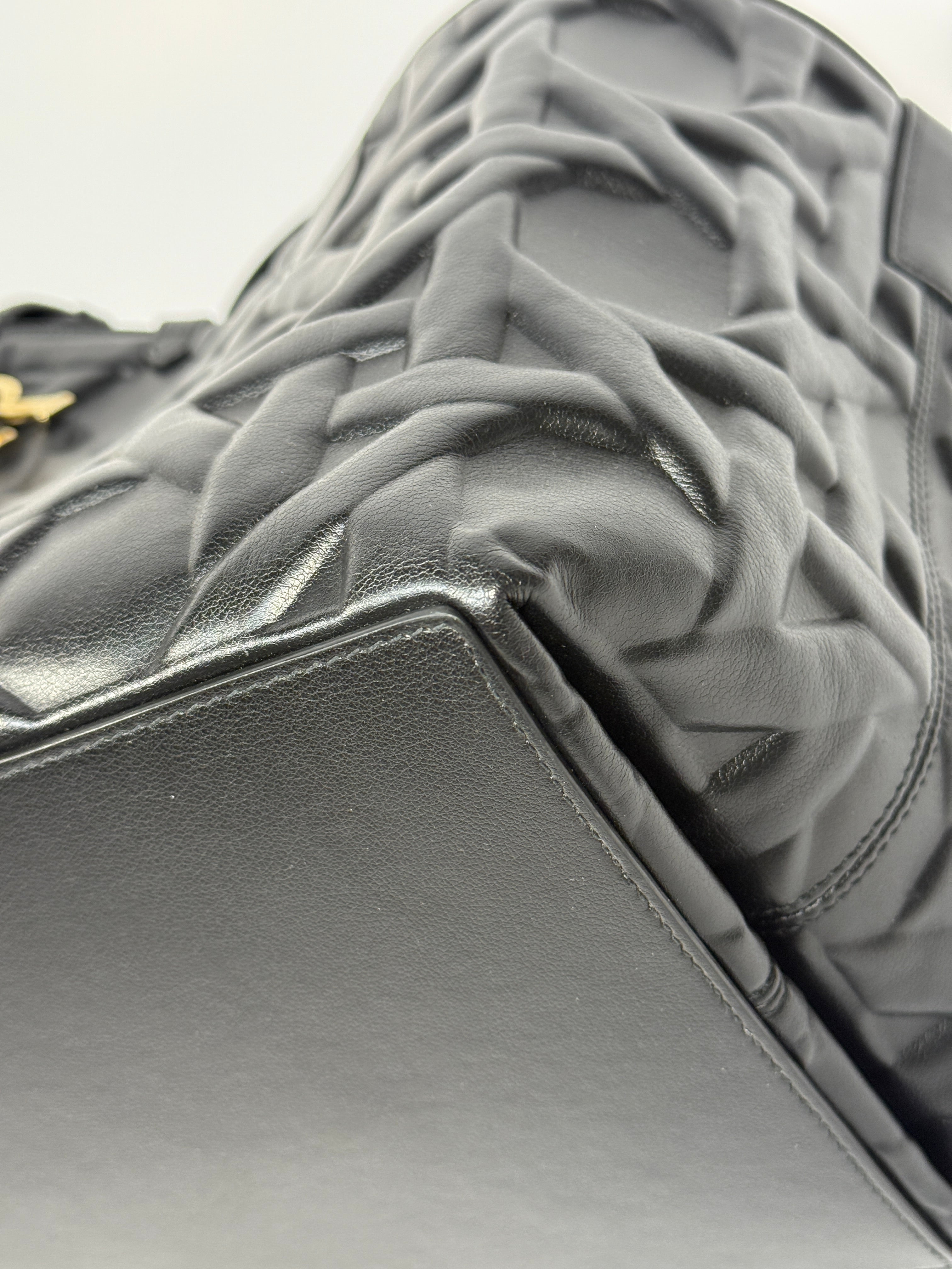Christian Dior Medium Dior Toujours Bag in black calfskin with gold hardware, authentic and preloved in excellent condition