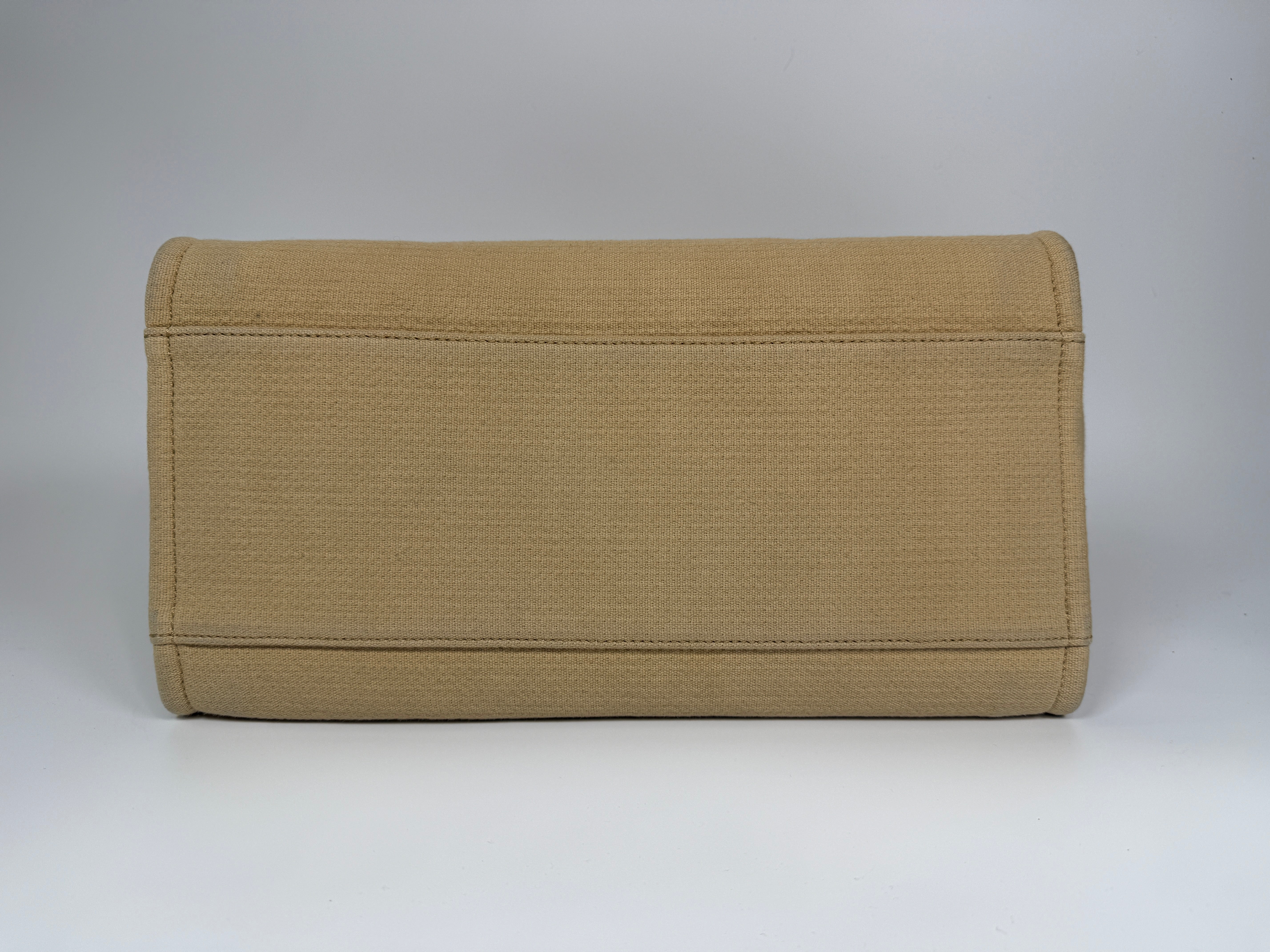 Chanel Large Deauville Tote Bag In Beige With Silver Hardware