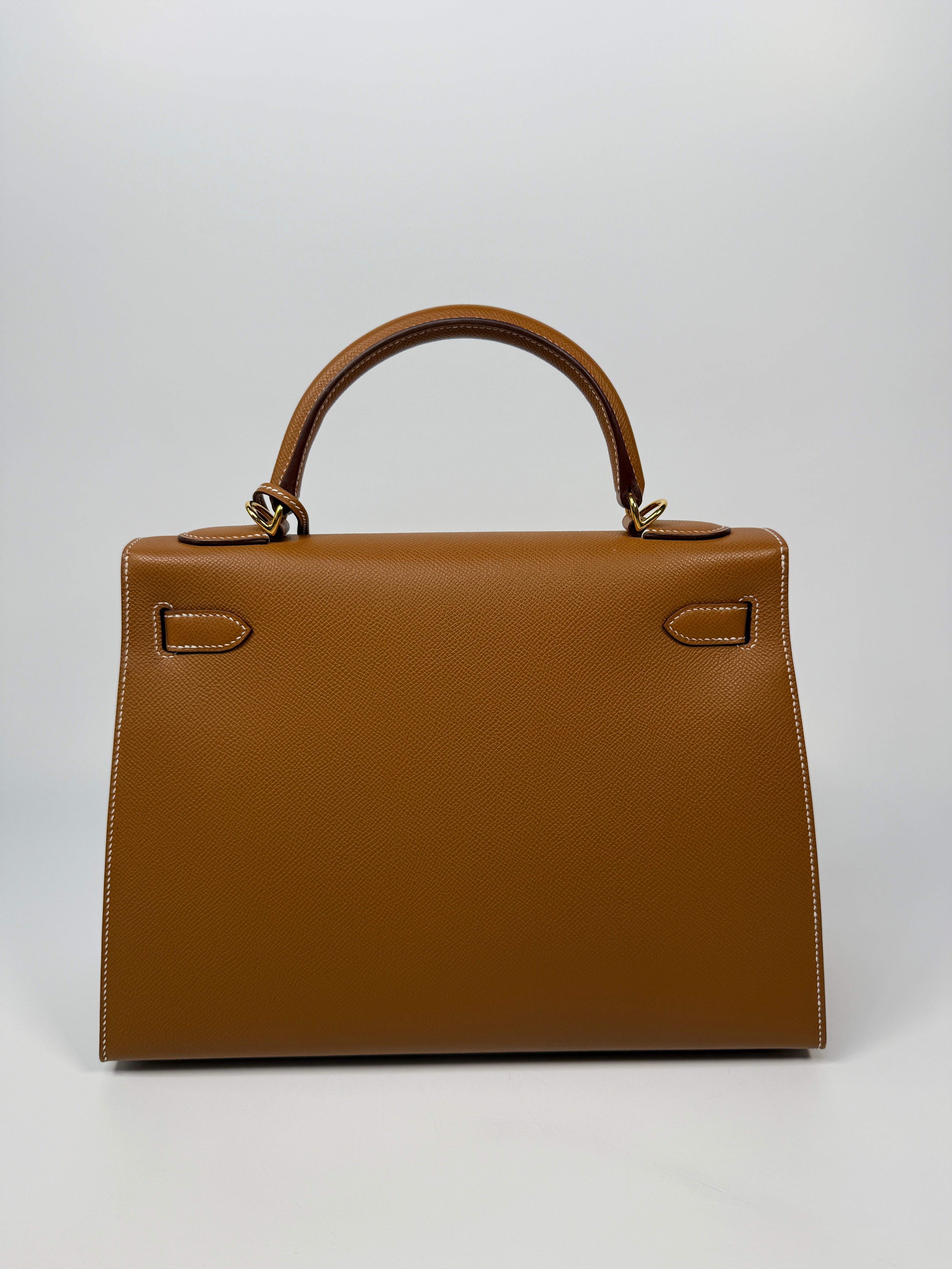 Authentic Pre Loved Hermès Kelly 32 Gold Sellier Epsom Leather With Gold Hardware Excellent Condition