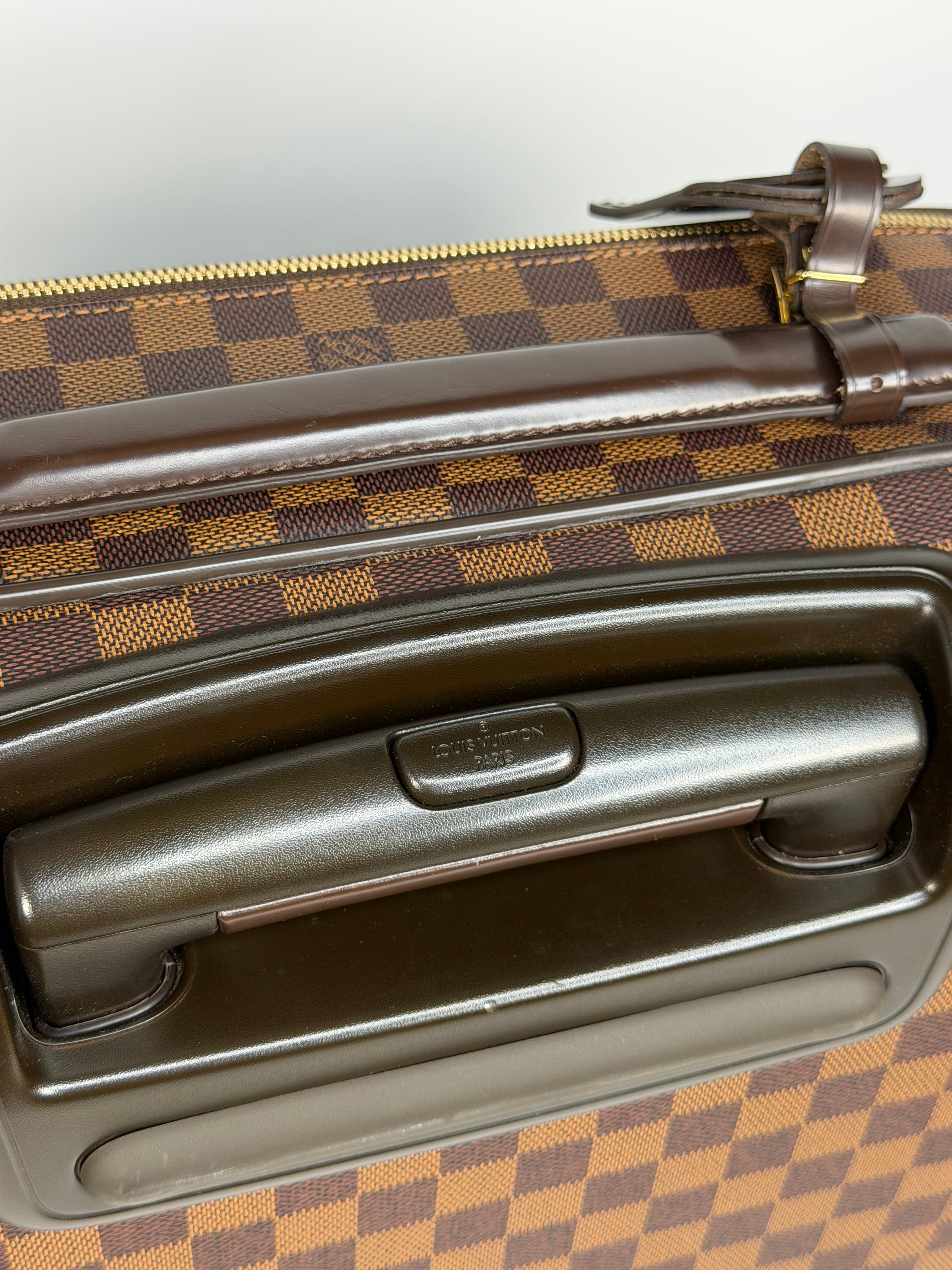 Louis Vuitton Pégase Suitcase In Damier Ebene With Gold Hardware. Authentic and preloved in excellent condition.
