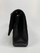Chanel Medium Classic Double Flap Black Lambskin With GHW