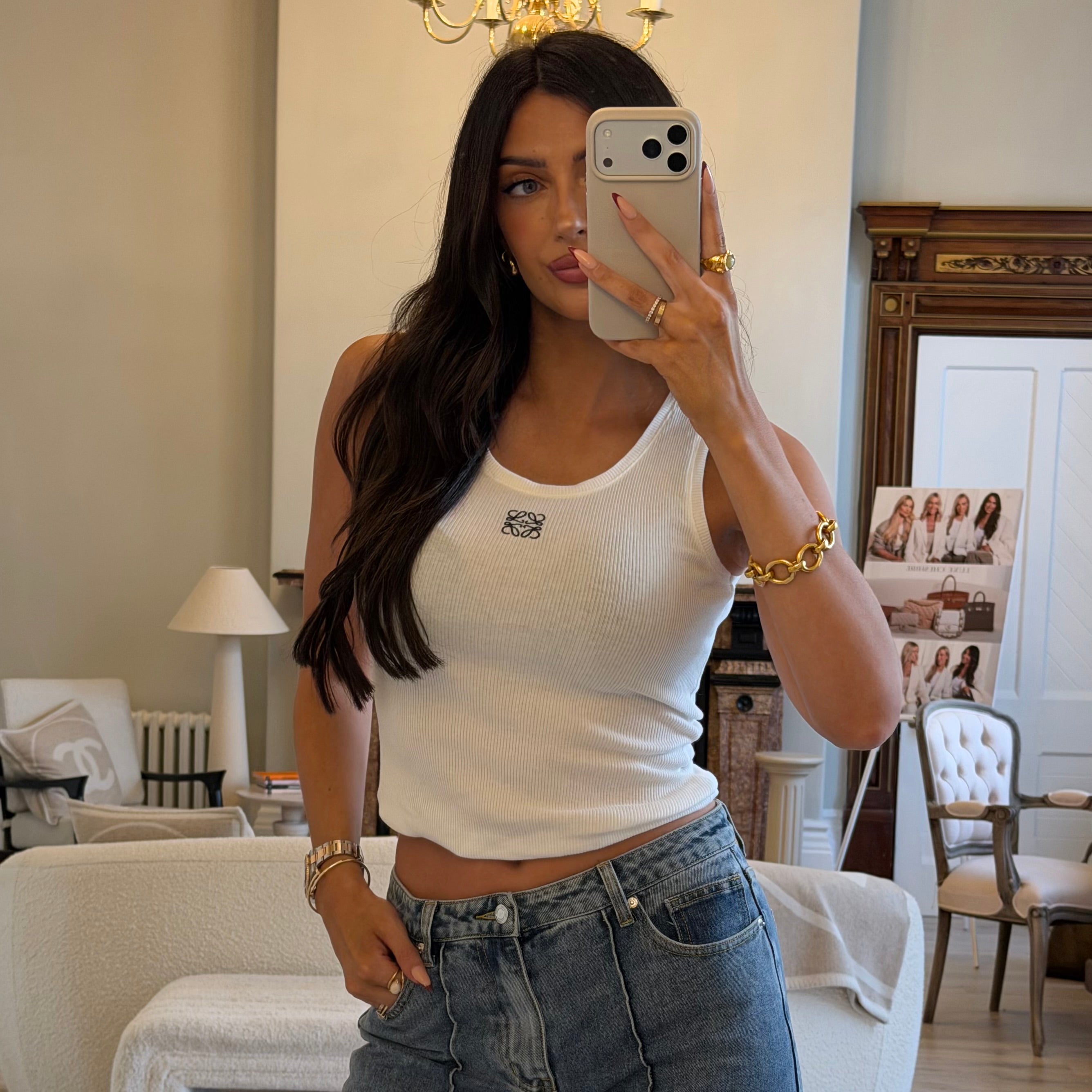 Loewe Anagram White Vest (Size S/UK8)