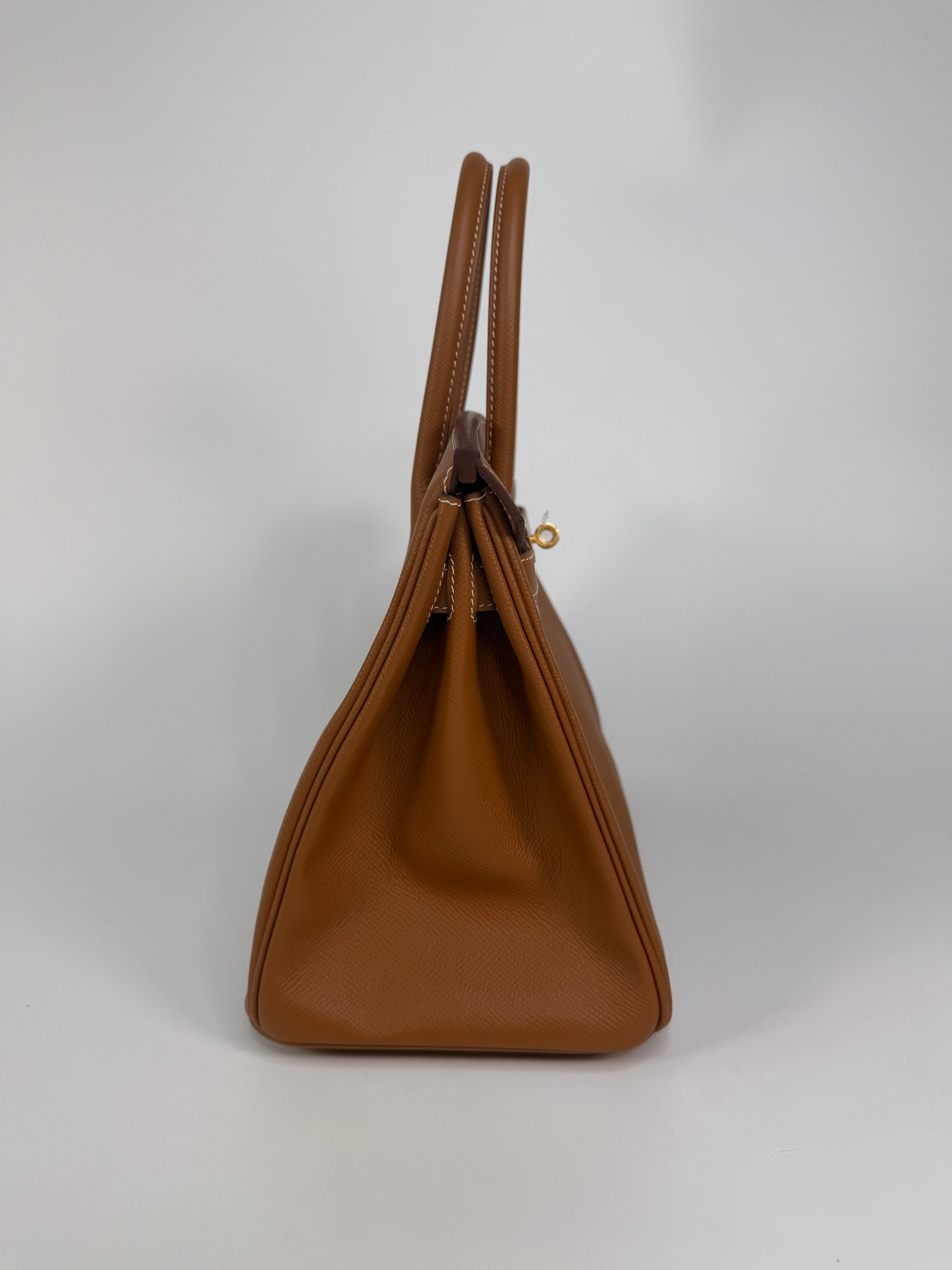 Hermès Birkin 30 In Gold Epsom Leather With Gold Hardware. Authentic and preloved in excellent condition.