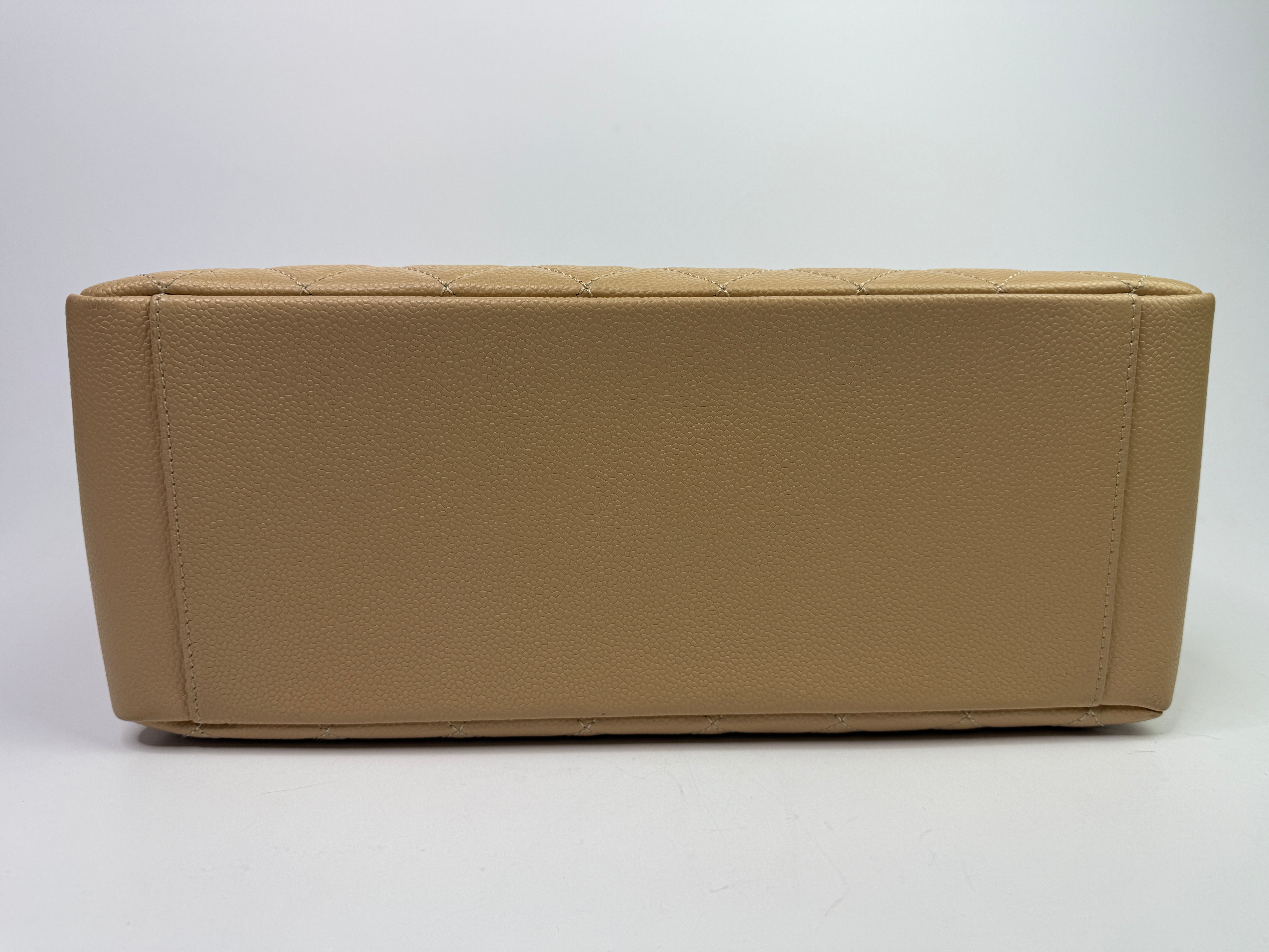 Chanel Grand Shopper Tote In Beige Caviar Leather With GHW