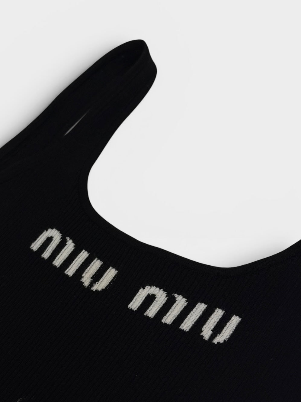 Miu Miu Logo-Print Open-Back Dress (Size IT40/UK8)