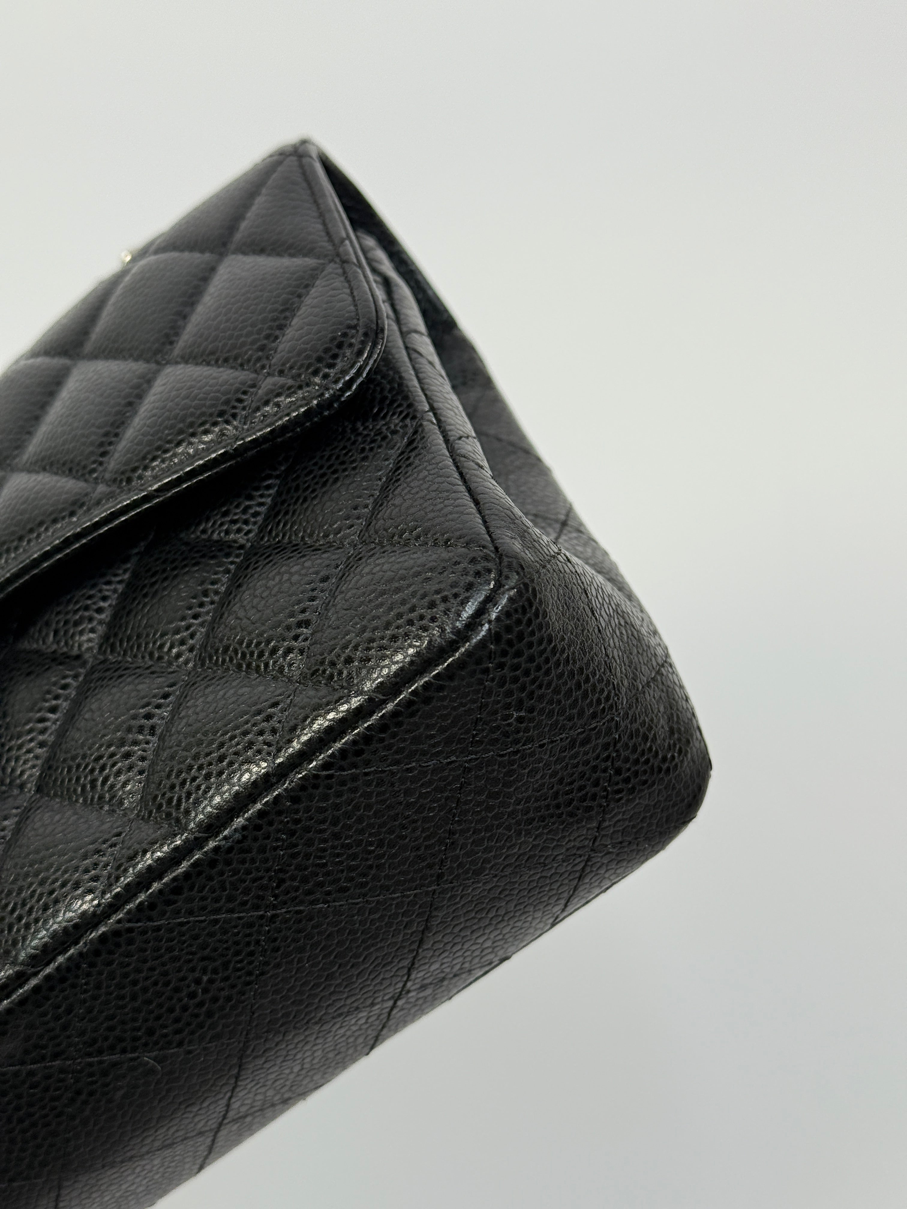 Chanel Small Classic Double Flap In Black Caviar Leather With Silver Hardware
Pre Loved & Authentic
