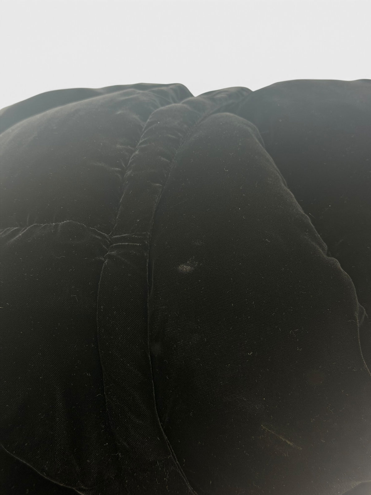 Prada Down-Filled Puffer Jacket In Black Velvet (Size 44/UK 12)