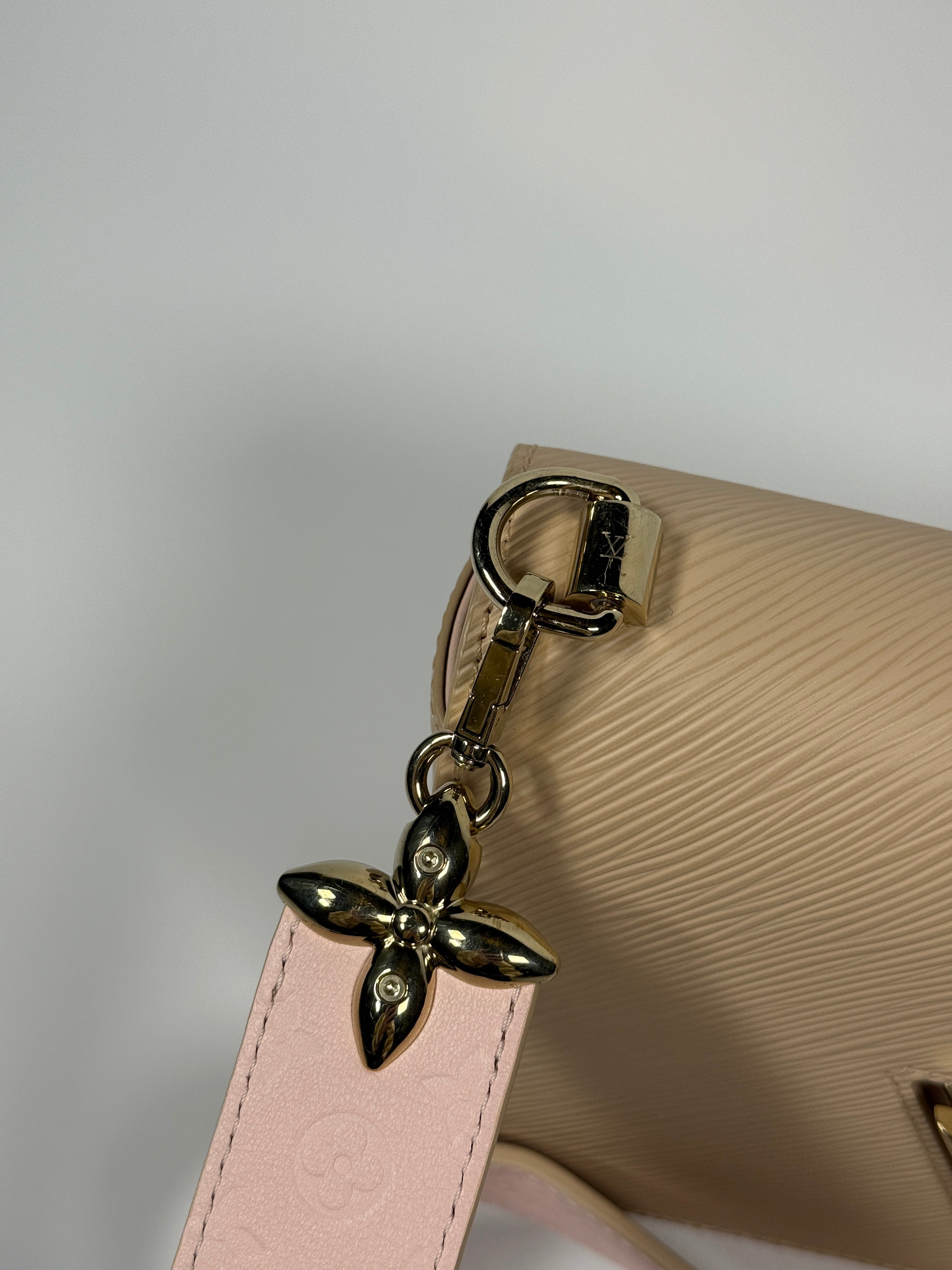 Louis Vuitton Twist MM Bag In Blush Pink Epi Leather
