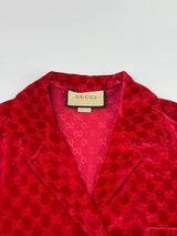 Gucci GG Devoré-velvet shirt and Trouser Set (Size 44/UK12)