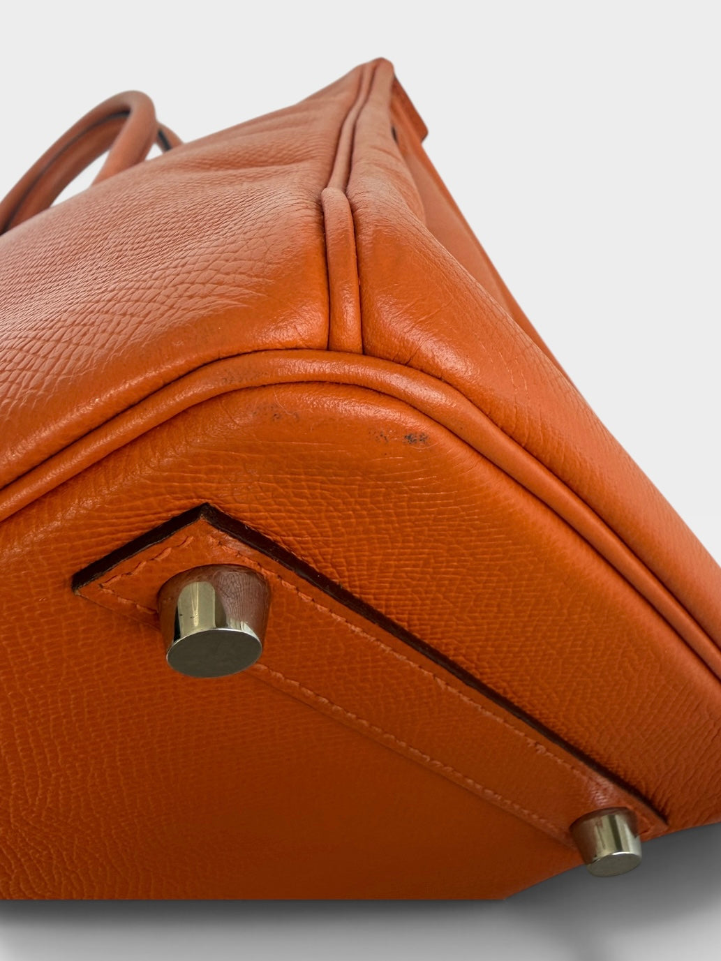Hermès Birkin 30 In Orange Epsom Leather With Palladium Hardware. 100% authentic and preloved in excellent condition.