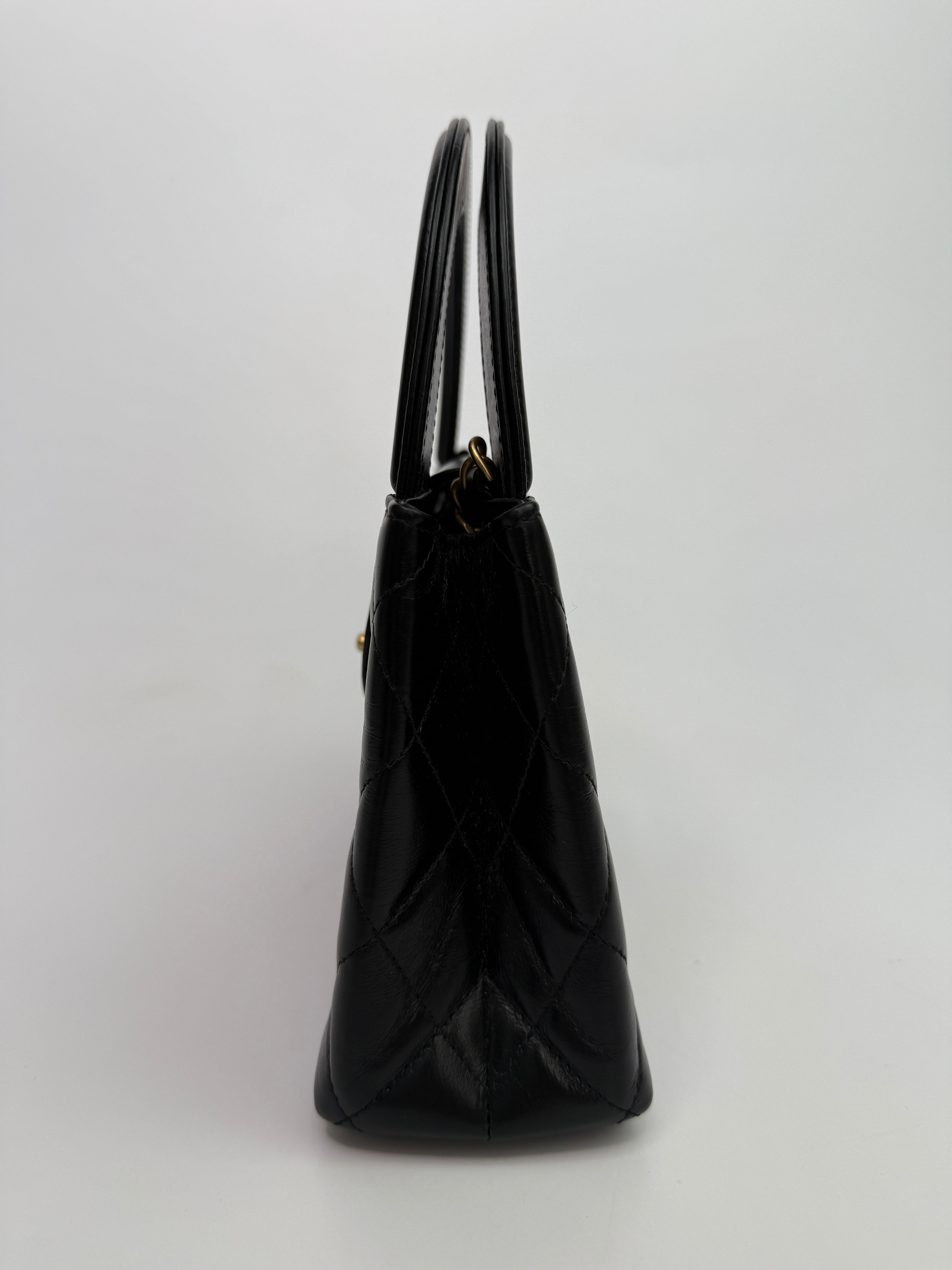 Chanel Mini Kelly Bag In Black Calfskin Leather with Gold Hardware
Pre Loved & Authentic