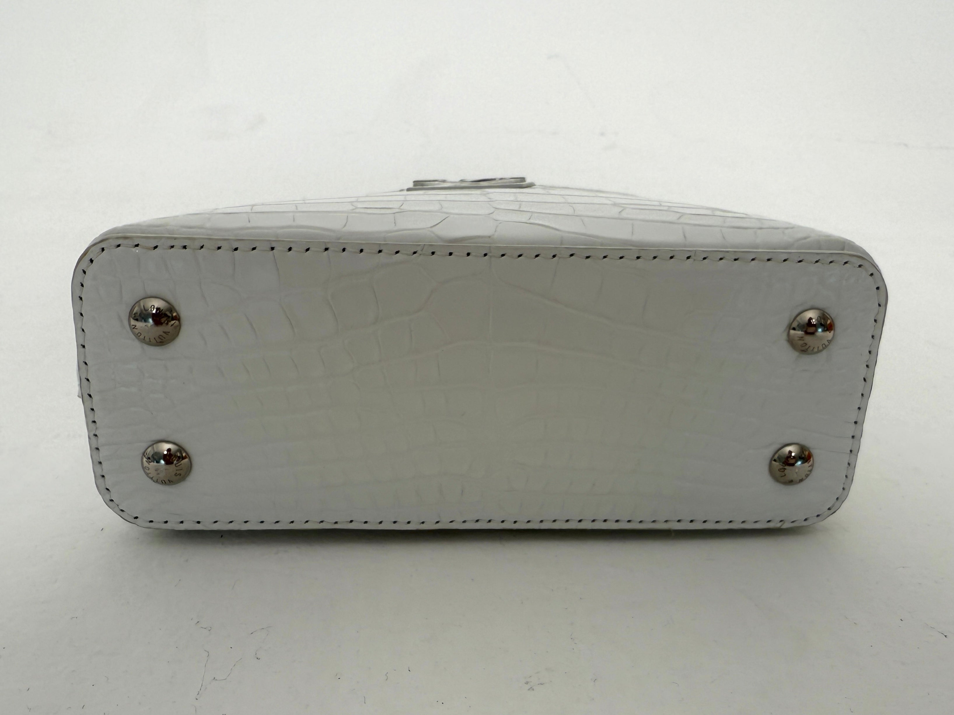 Louis Vuitton Capucines BB In Soft Shine White Alligator Leather