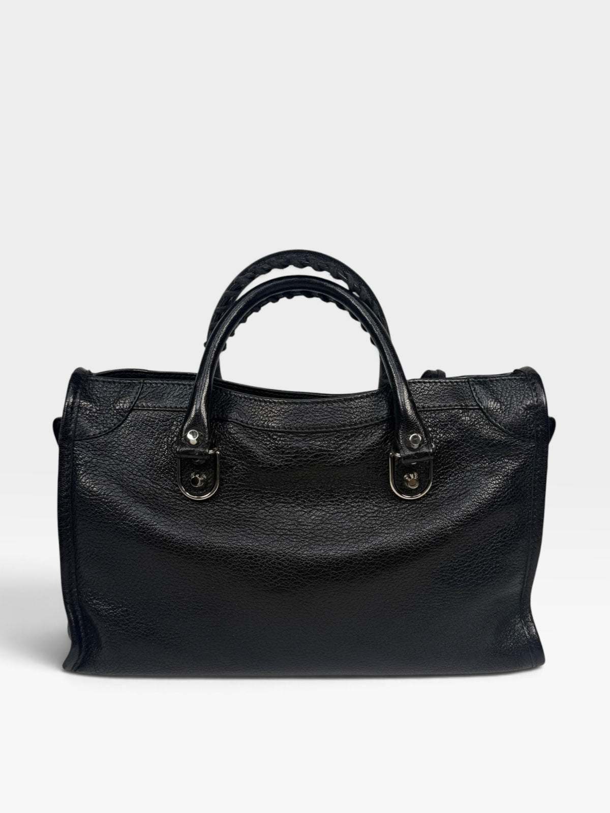 Balenciaga Le City Small Bag In Black Lambskin With Silver Hardware. 100% authentic and pre loved in excellent condition.