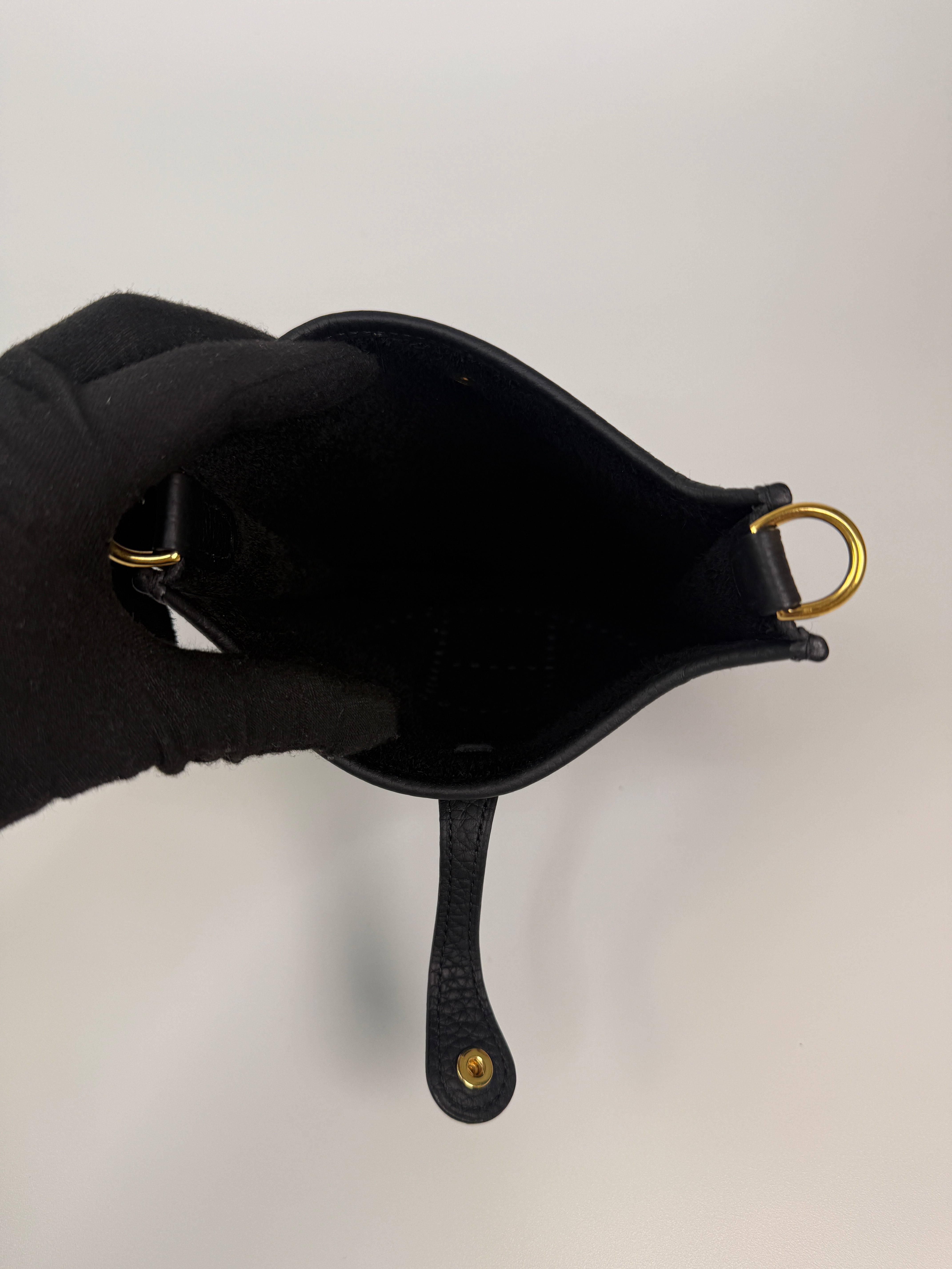Hermès Evelyne TPM Black Clemence Leather Gold Hardware