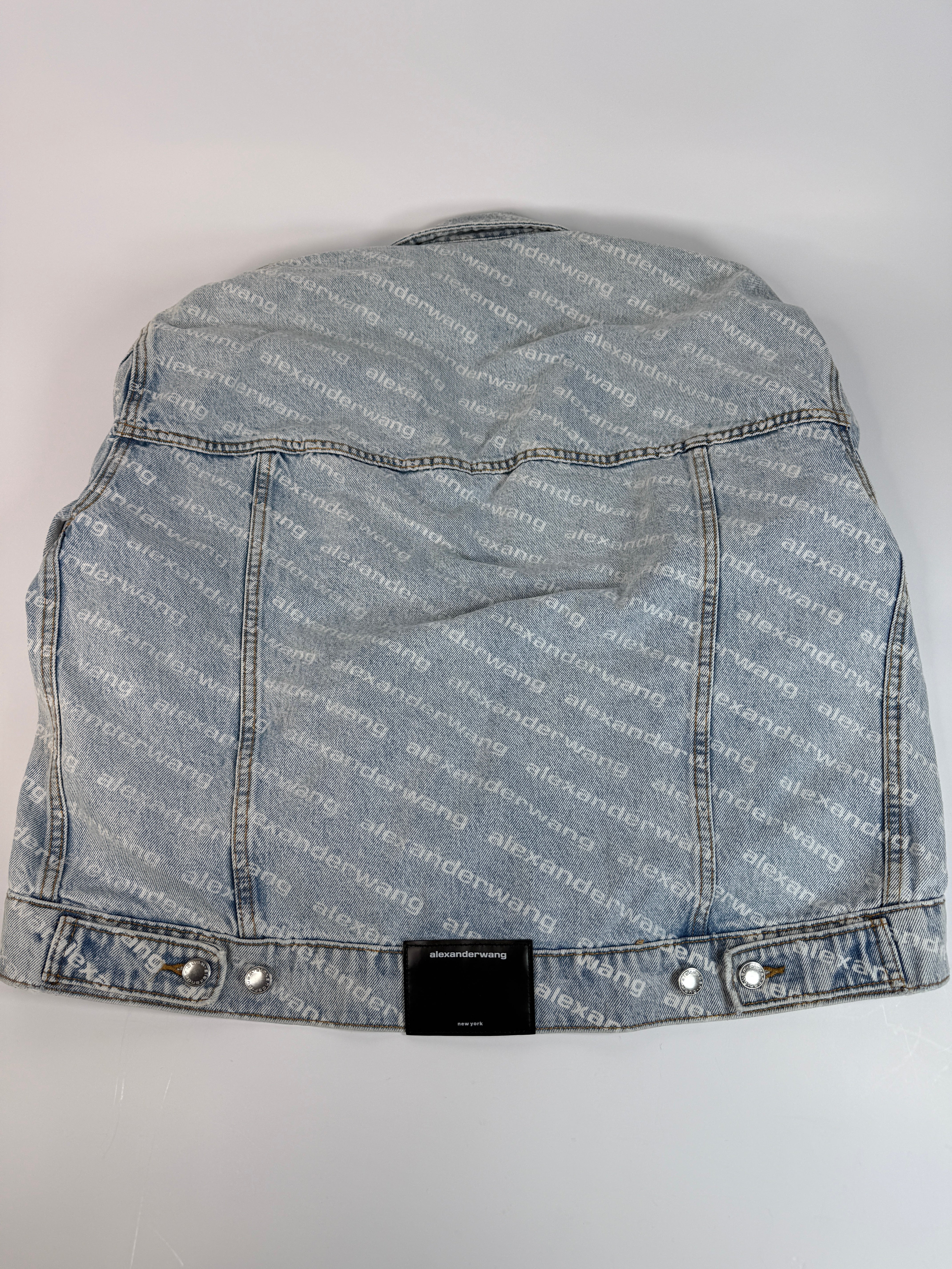 Alexander Wang Blue Falling Back Logo Denim Jacket (M/UK10)