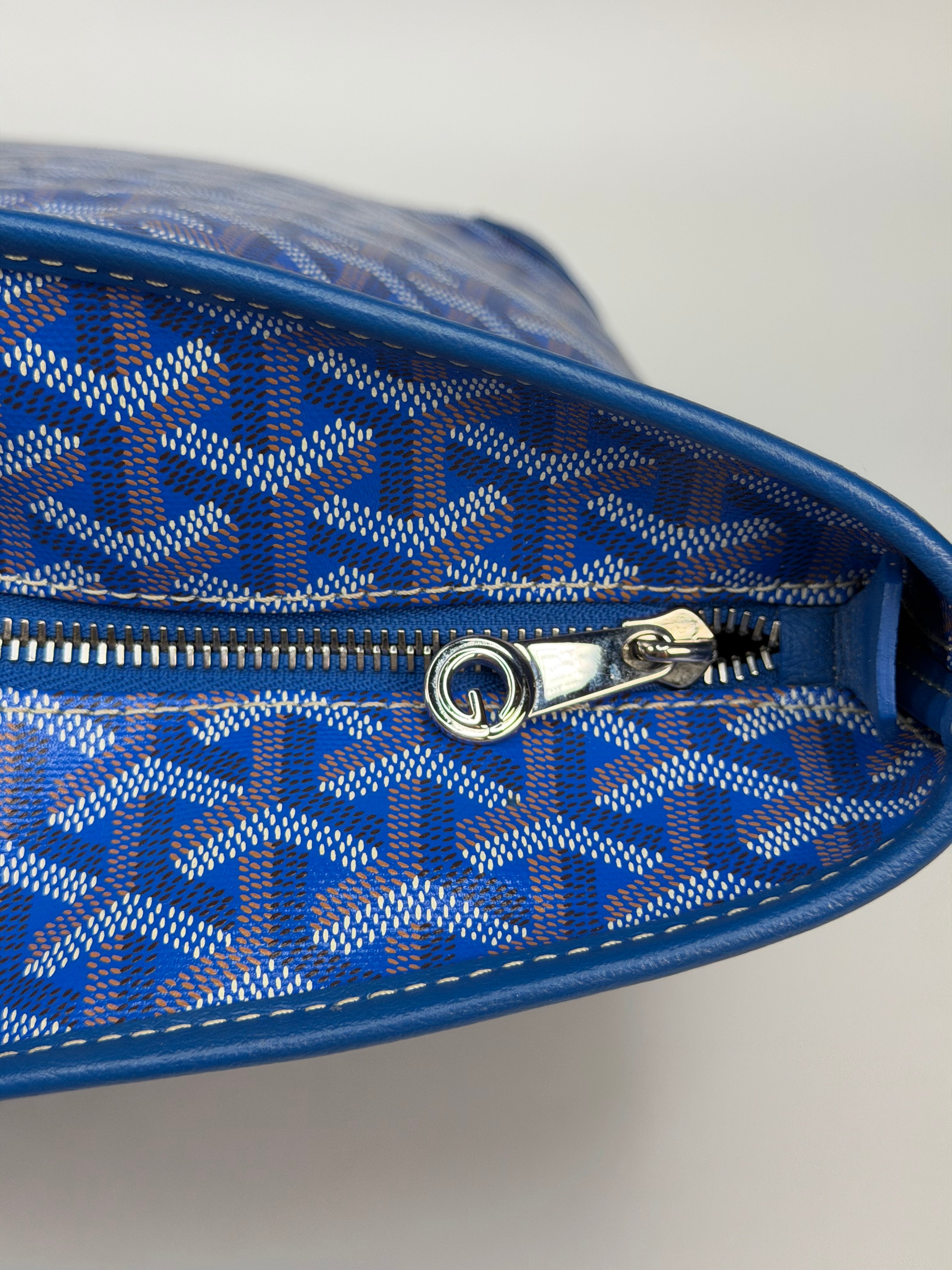 Goyard Artois MM Bag Blue Monogram. Authentic and preloved in very good condition