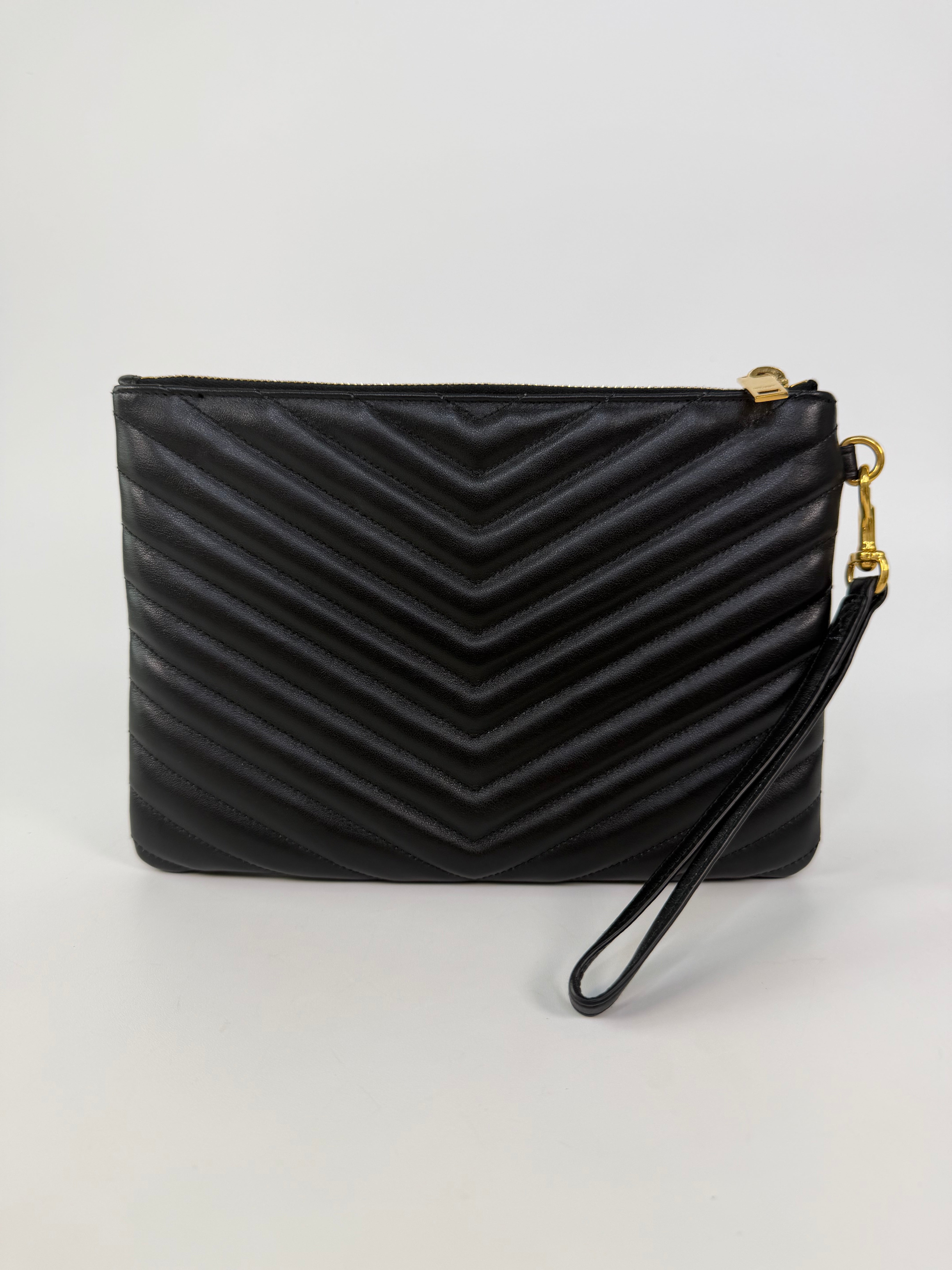 Saint Laurent Cassandre Matelassé Leather Pouch 100% authentic and preloved in excellent condition