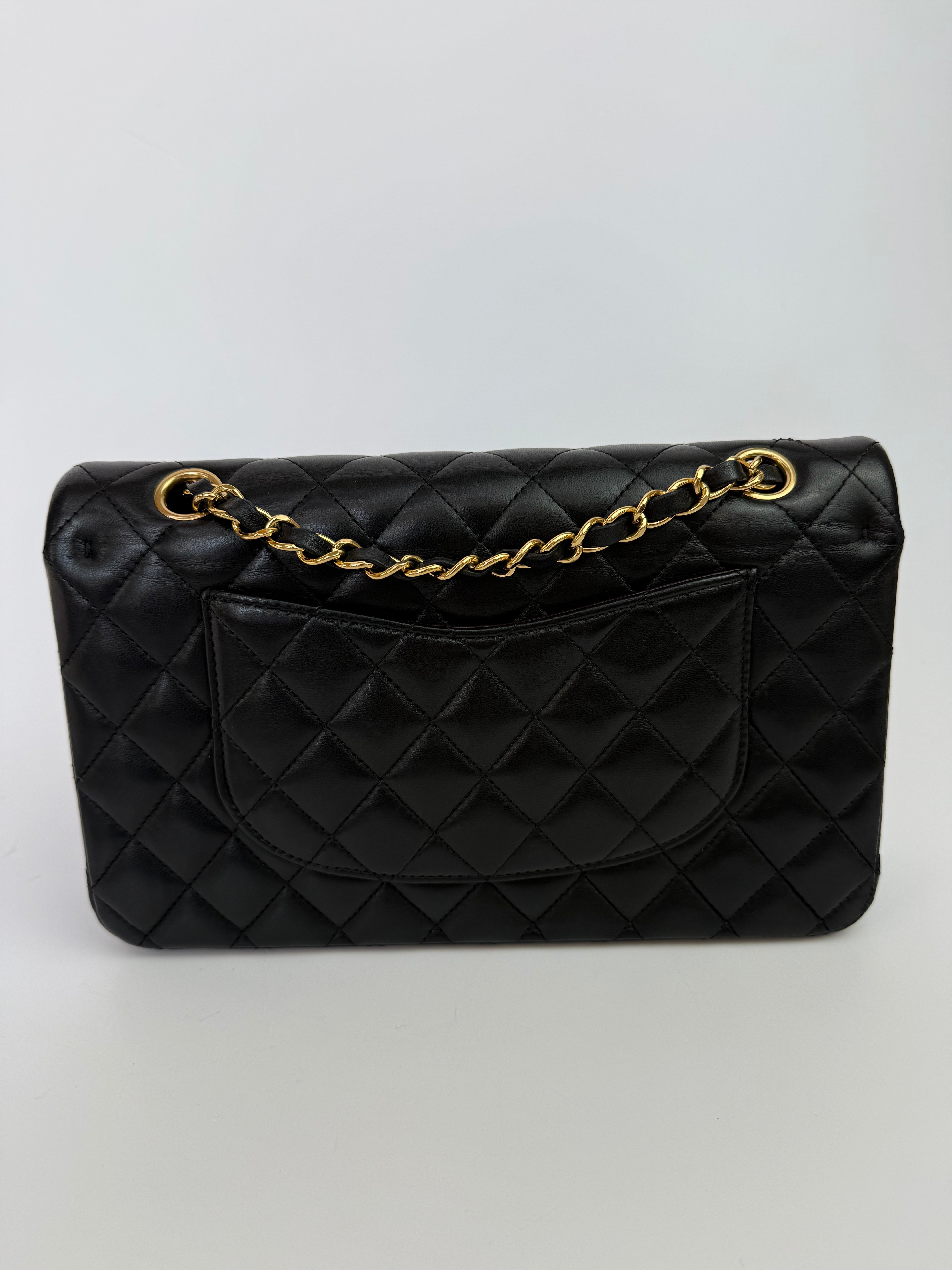 Chanel Medium Classic Double Flap Black Lambskin With GHW