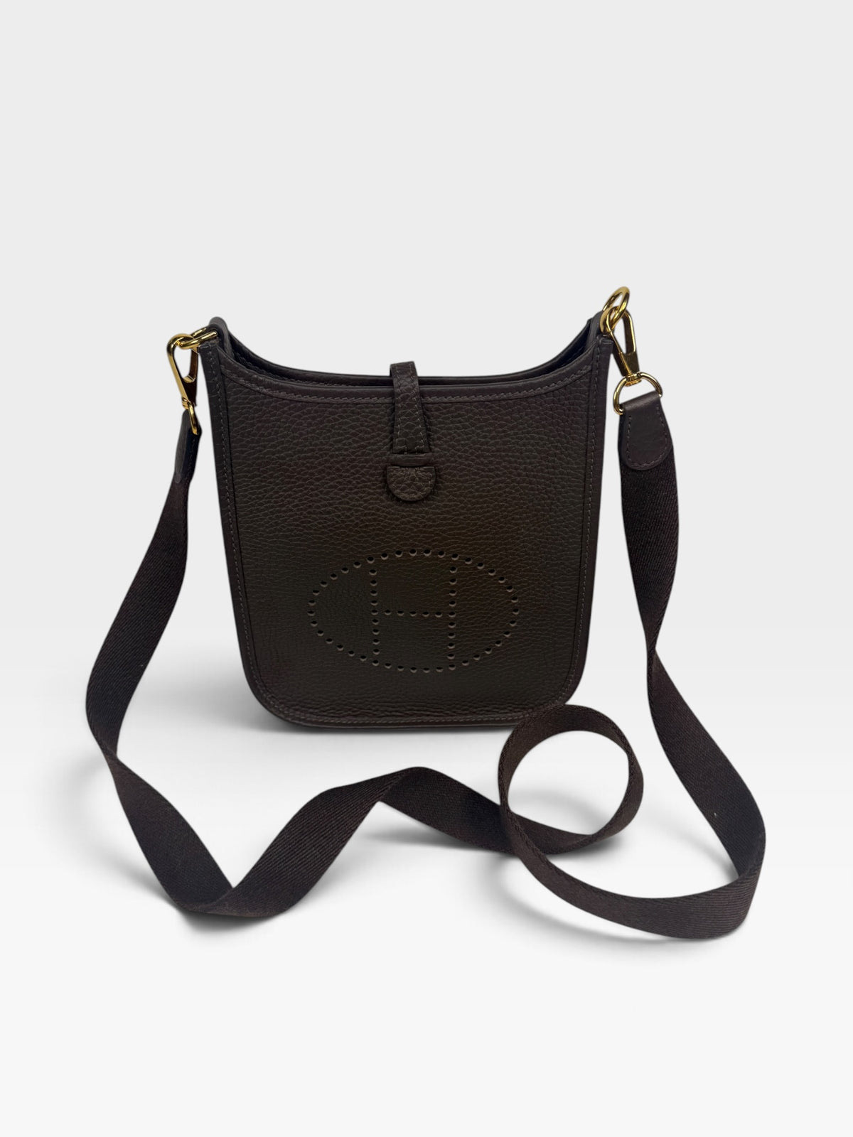 Hermès Evelyne TPM In Ebene Clemence Leather With Gold Hardware