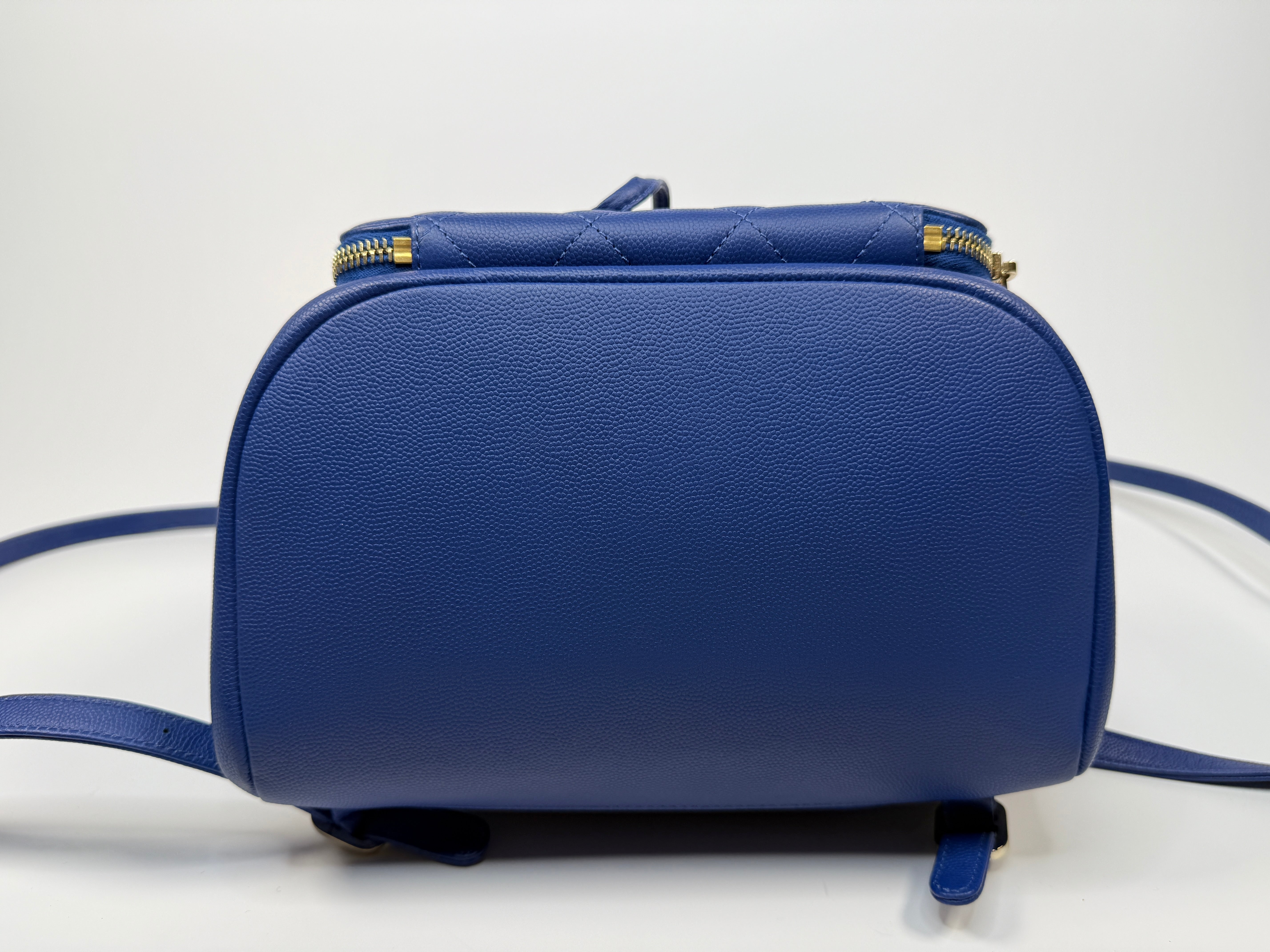 Chanel Affinity Backpack In Blue Caviar Leather With Palladium Hardware Pre Loved Authentic