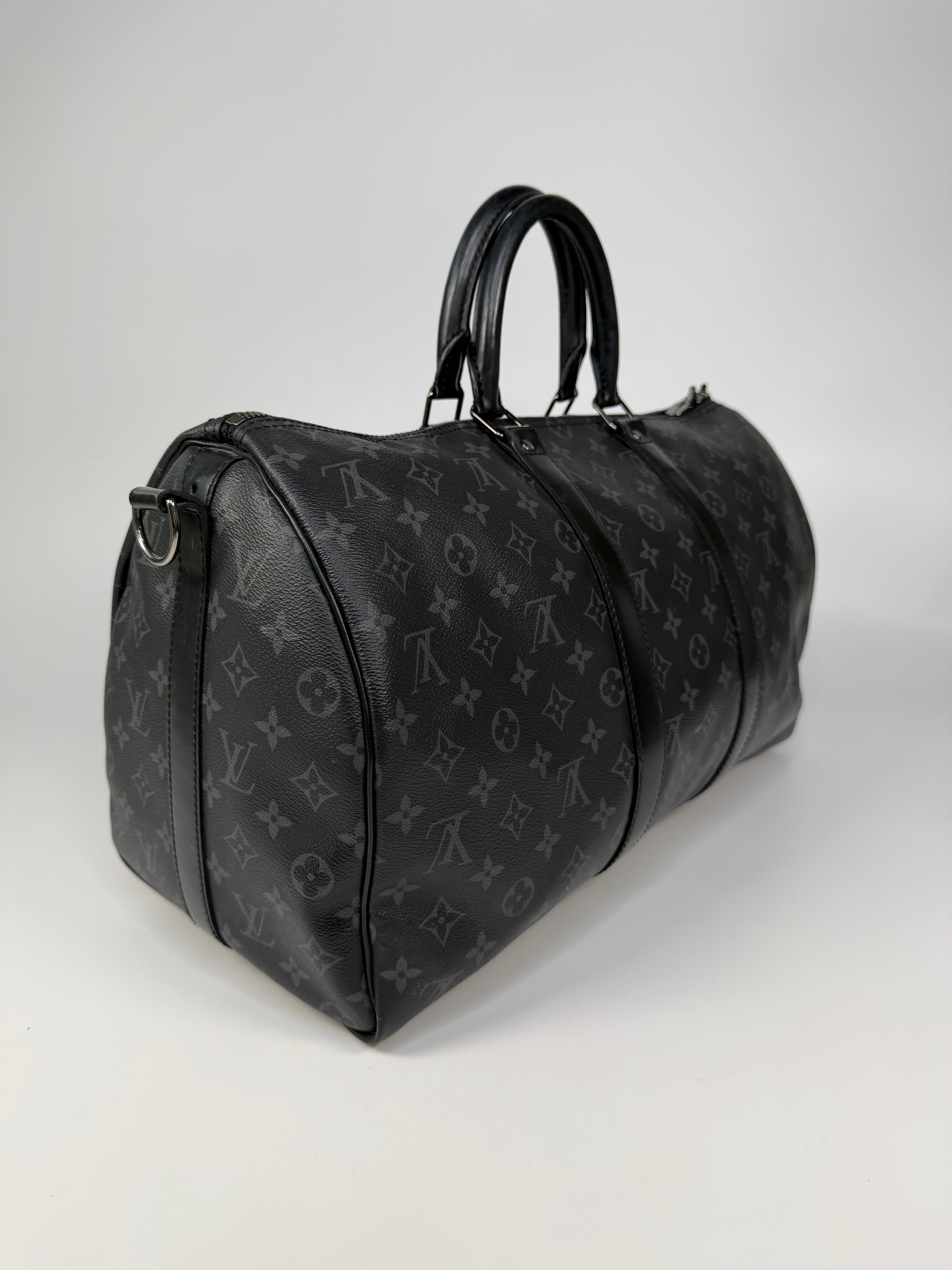 Louis Vuitton Keepall Bandouliere 45 Monogram Eclipse Canvas. 100% authentic and preloved in excellent condition.