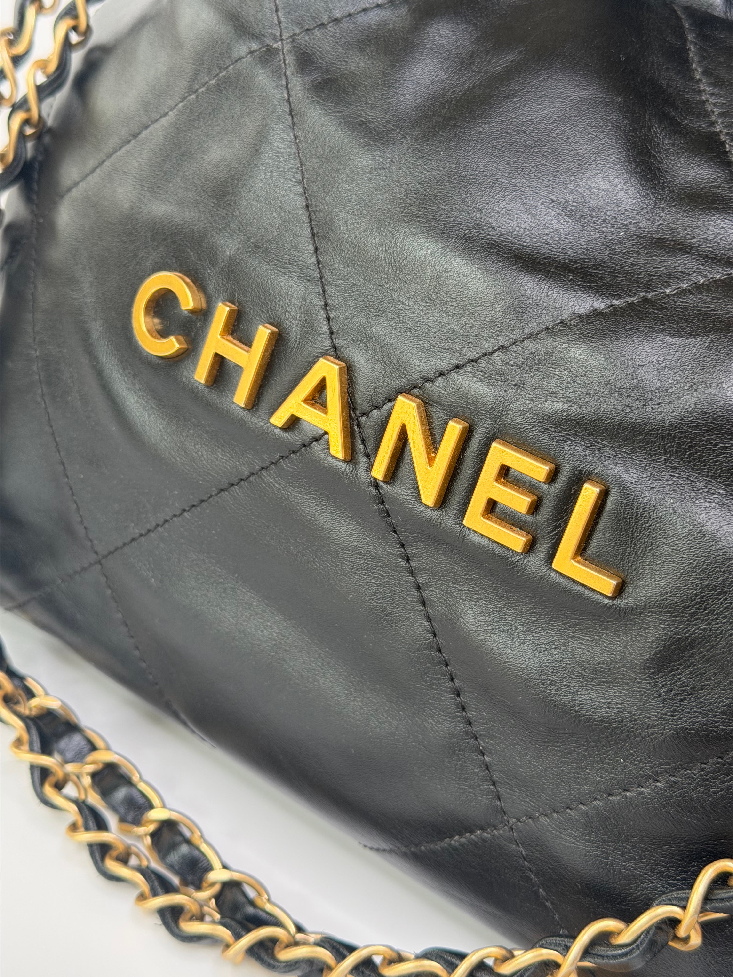 Leather With Aged Gold Hardware in excellent condition 100% authentic and preloved