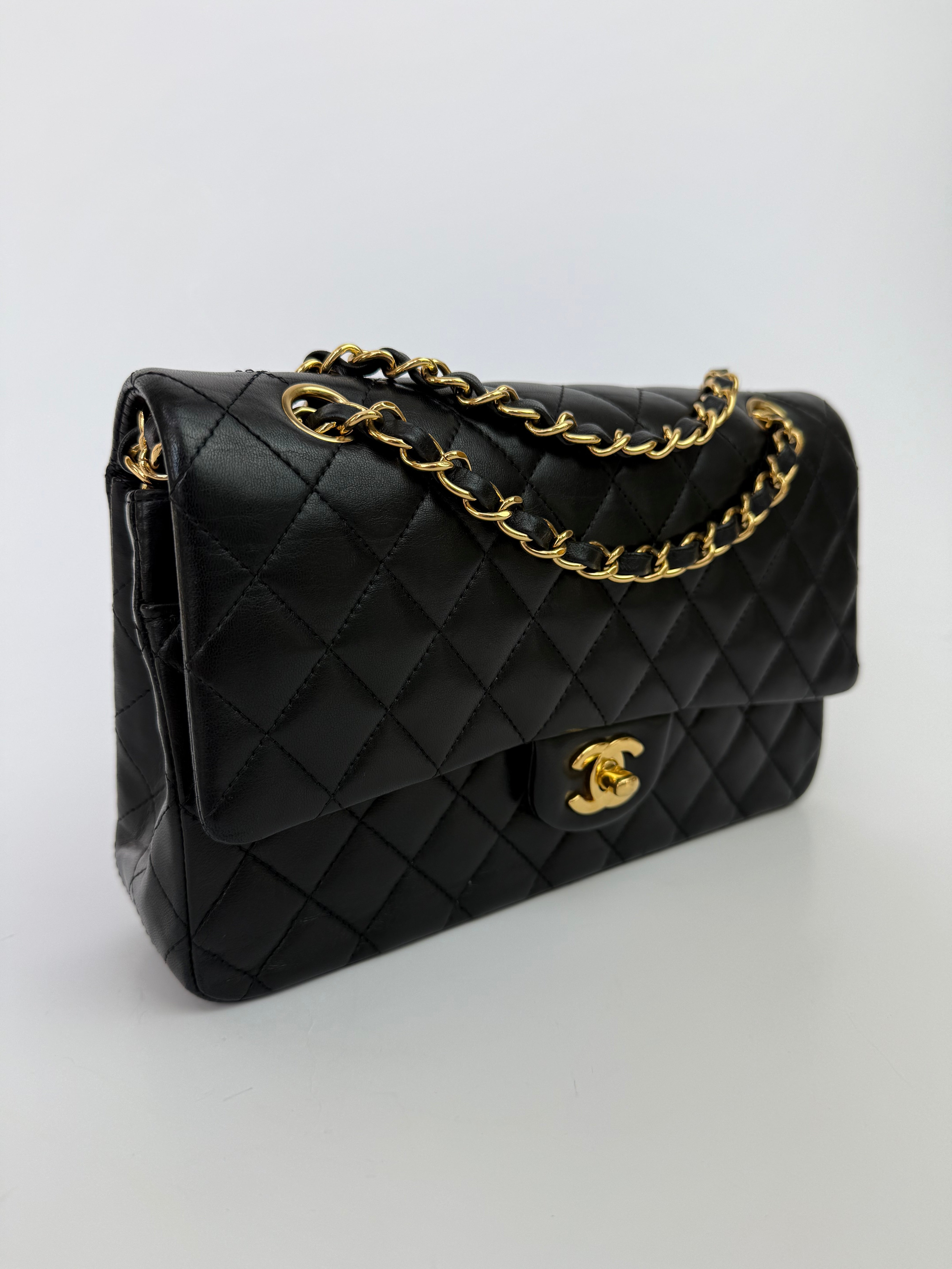 Chanel Medium Classic Double Flap Black Lambskin With GHW