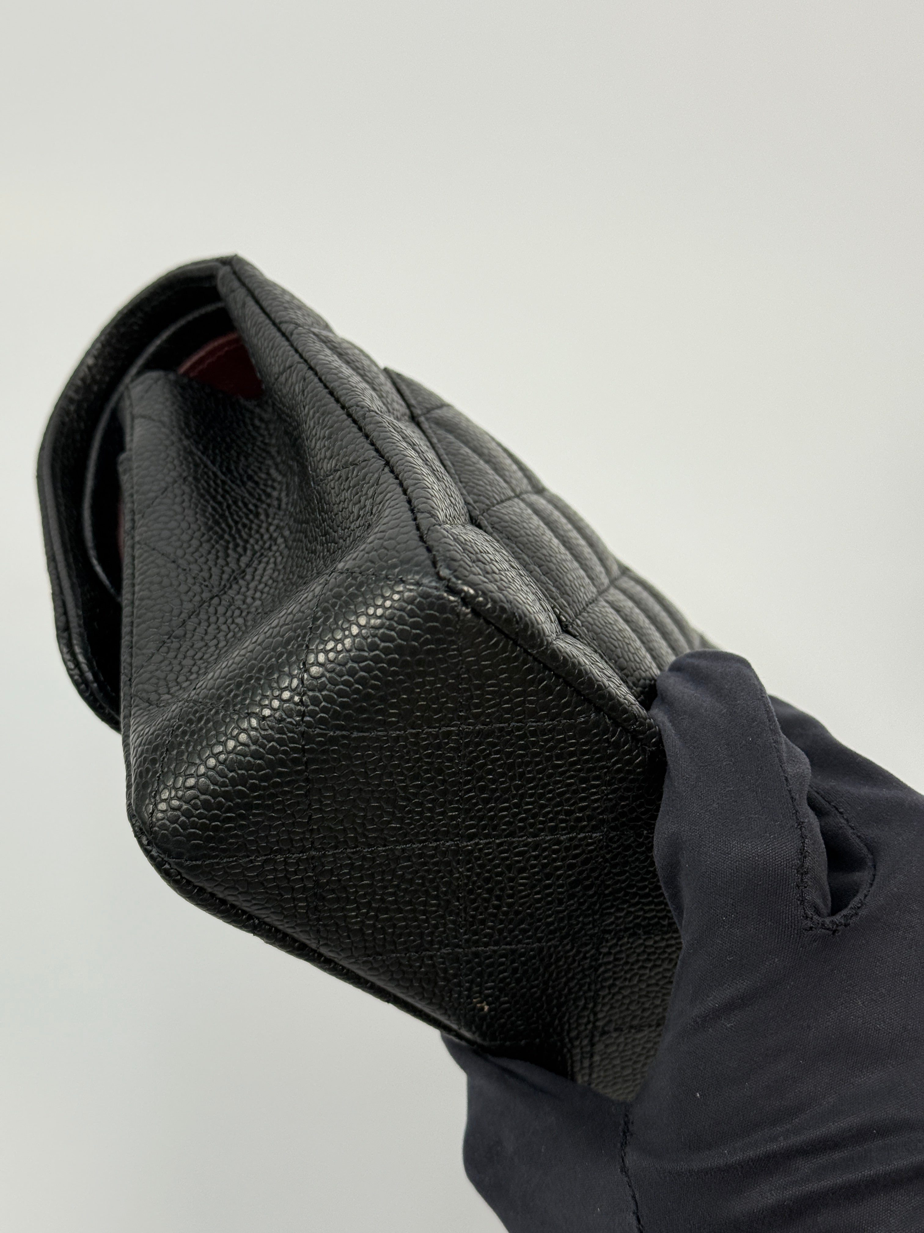 Chanel Small Classic Double Flap In Black Caviar Leather With GHW