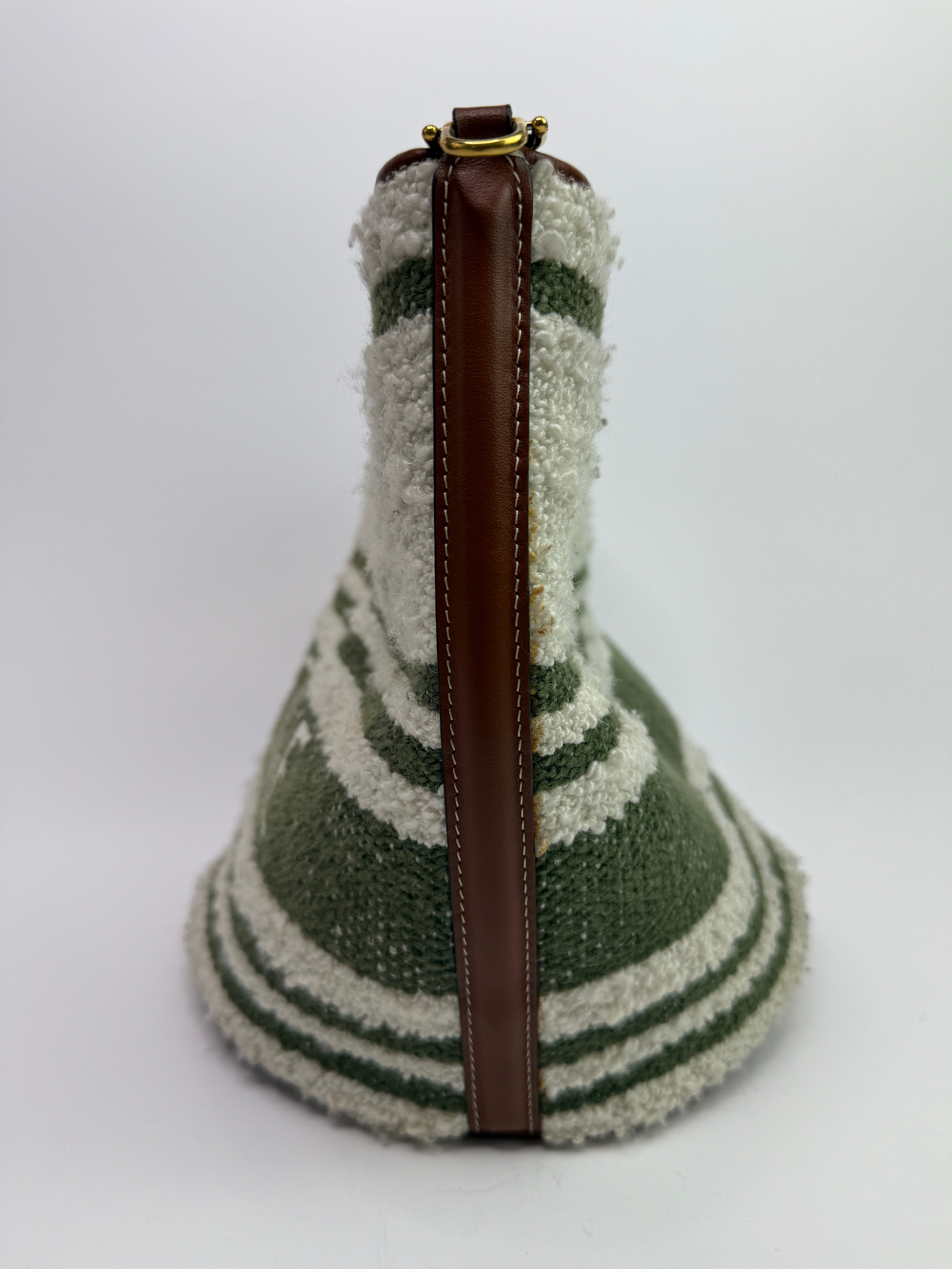 Celine Striped Tweed and Leather 16 Bucket Bag